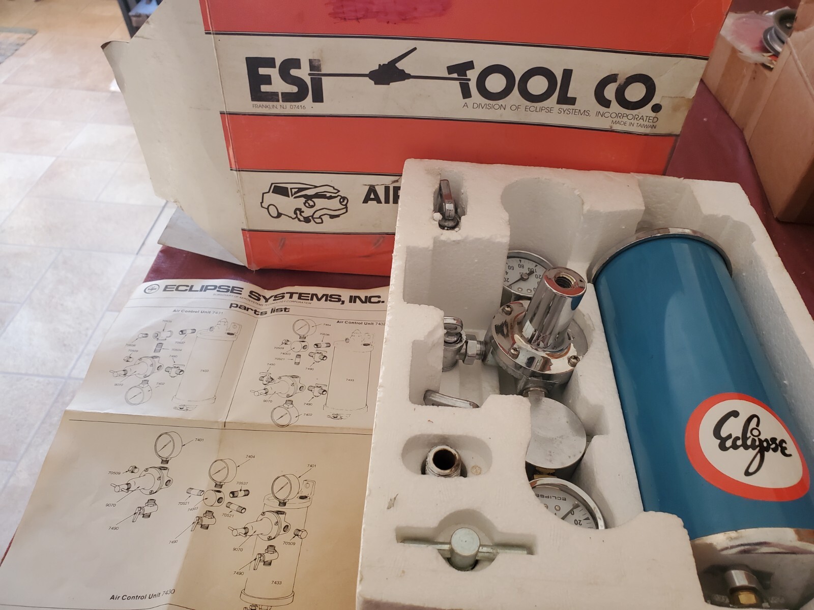 Vintage 1983 Eclipse Systems ESI Tool Company Professional Air Control Unit 7432 Vintage 1983 Eclipse Systems ESI Tool Company Professional Air Control Unit 7432