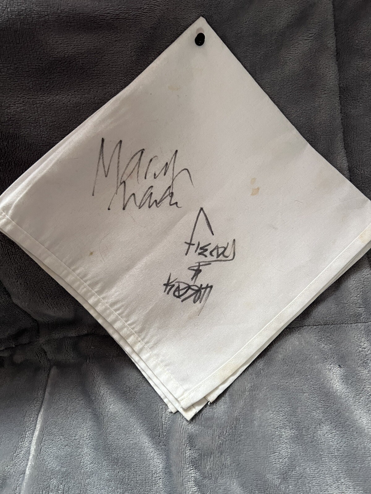 Original Autograph Marilyn Manson And Korn Fieldy Napkin Original Autograph Marilyn Manson And Korn Fieldy Napkin