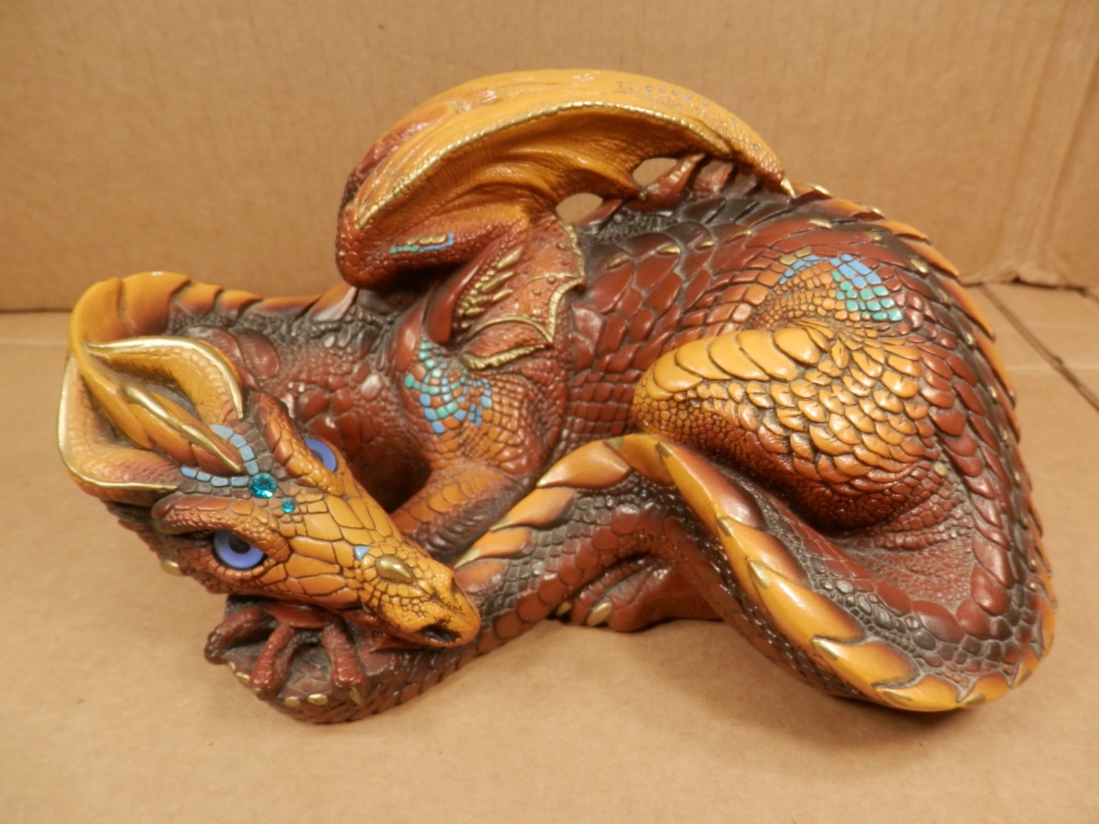 Windstone Editions Resting Dragon Figurine Melody Pena Autumn Rust Gold Windstone Editions Resting Dragon Figurine Melody Pena Autumn Rust Gold
