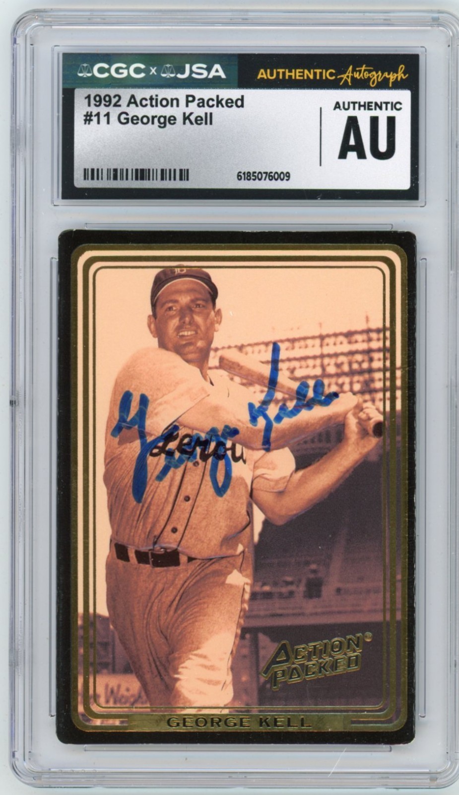 1992 ACTION PACKED GEROGE KELL AUTHENTIC AU AUTO AUTOGRAPH HOF CGC JSA CERTIFIED 1992 ACTION PACKED GEROGE KELL AUTHENTIC AU AUTO AUTOGRAPH HOF CGC JSA CERTIFIED