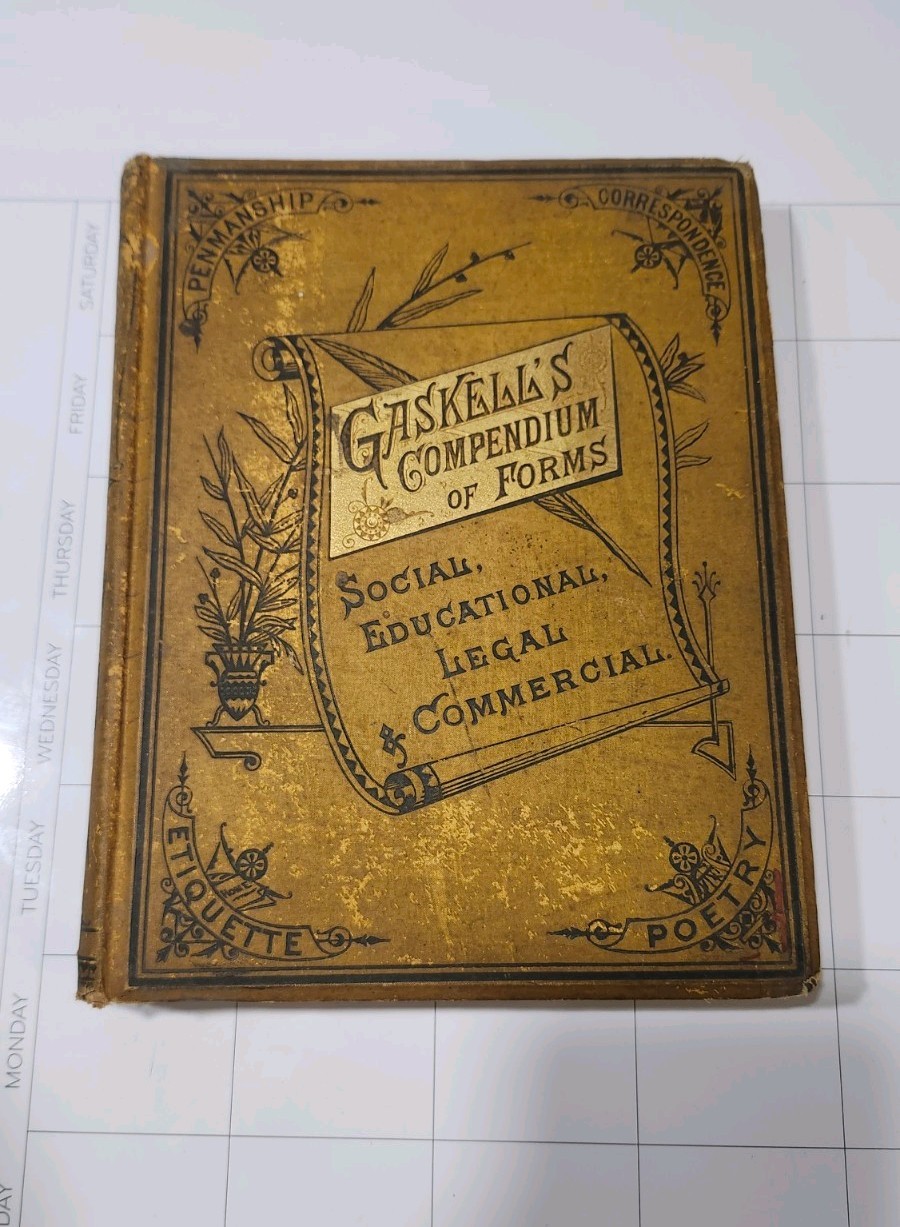 Gaskell's Compendium of Forms 1881 Antique Victorian Etiquette Penmanship Book