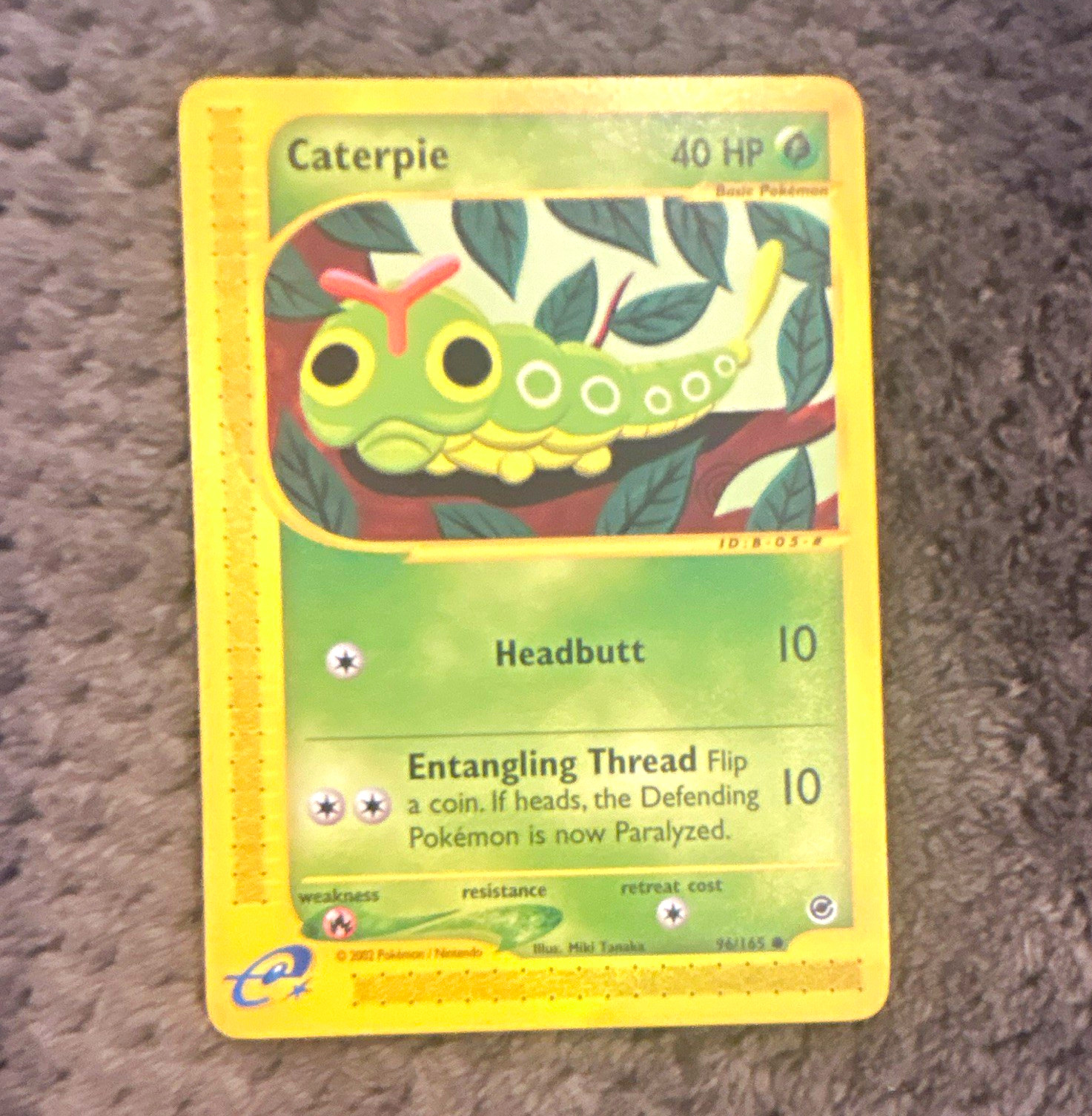 Pokémon Caterpie Expedition Base Set Common Card 94/165 40 HP Nintendo 2002