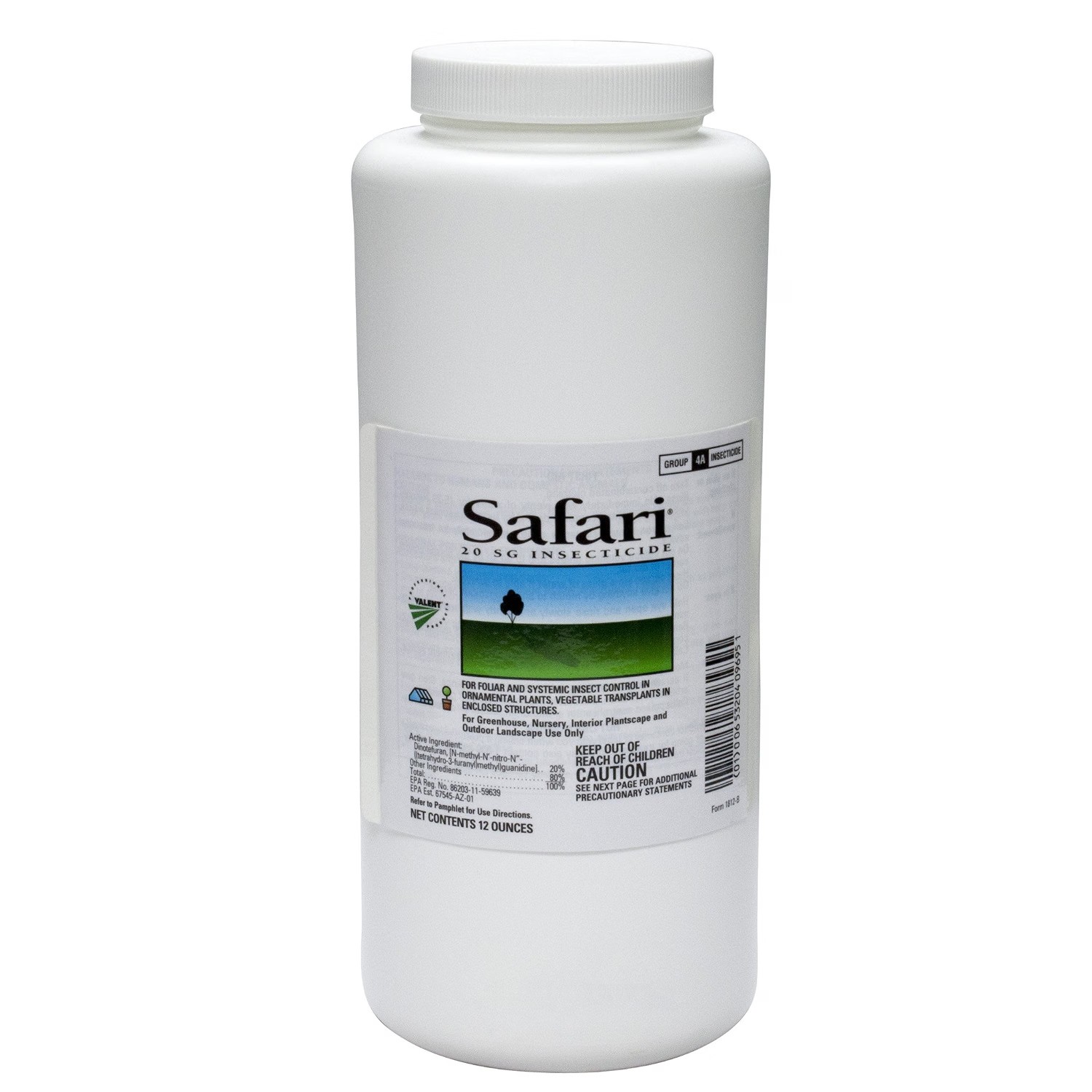 Valent Safari 20SG 20 SG Insecticide with 20% Dinotefuran 12 oz. Bottle