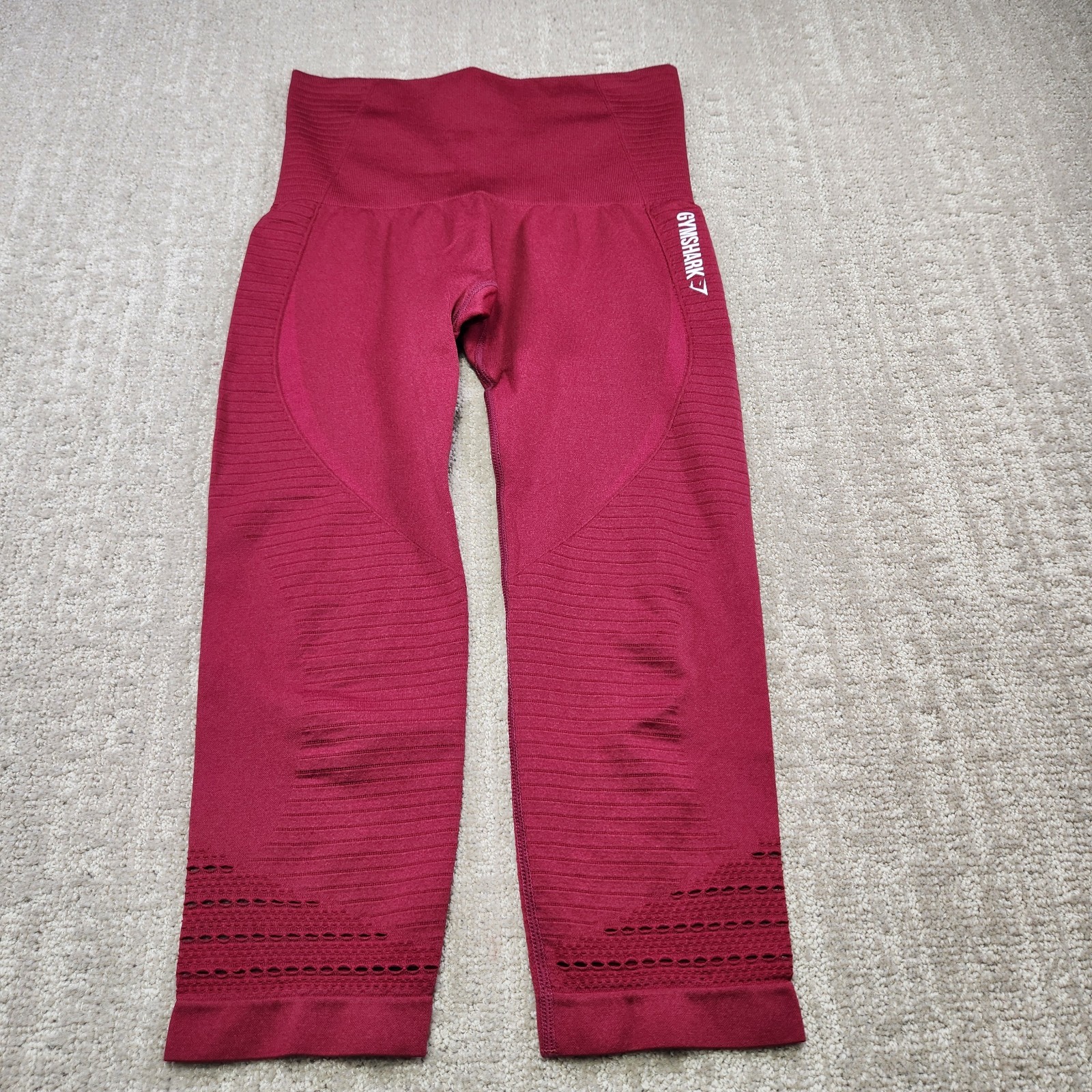 GymShark Dry Leggings Women Small Magenta Energy Seamless Compression Cropped