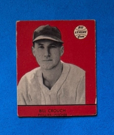 1941 GOUDEY #27 BILL CROUCH BASEBALL CARD - RED BACKGROUND - NICE