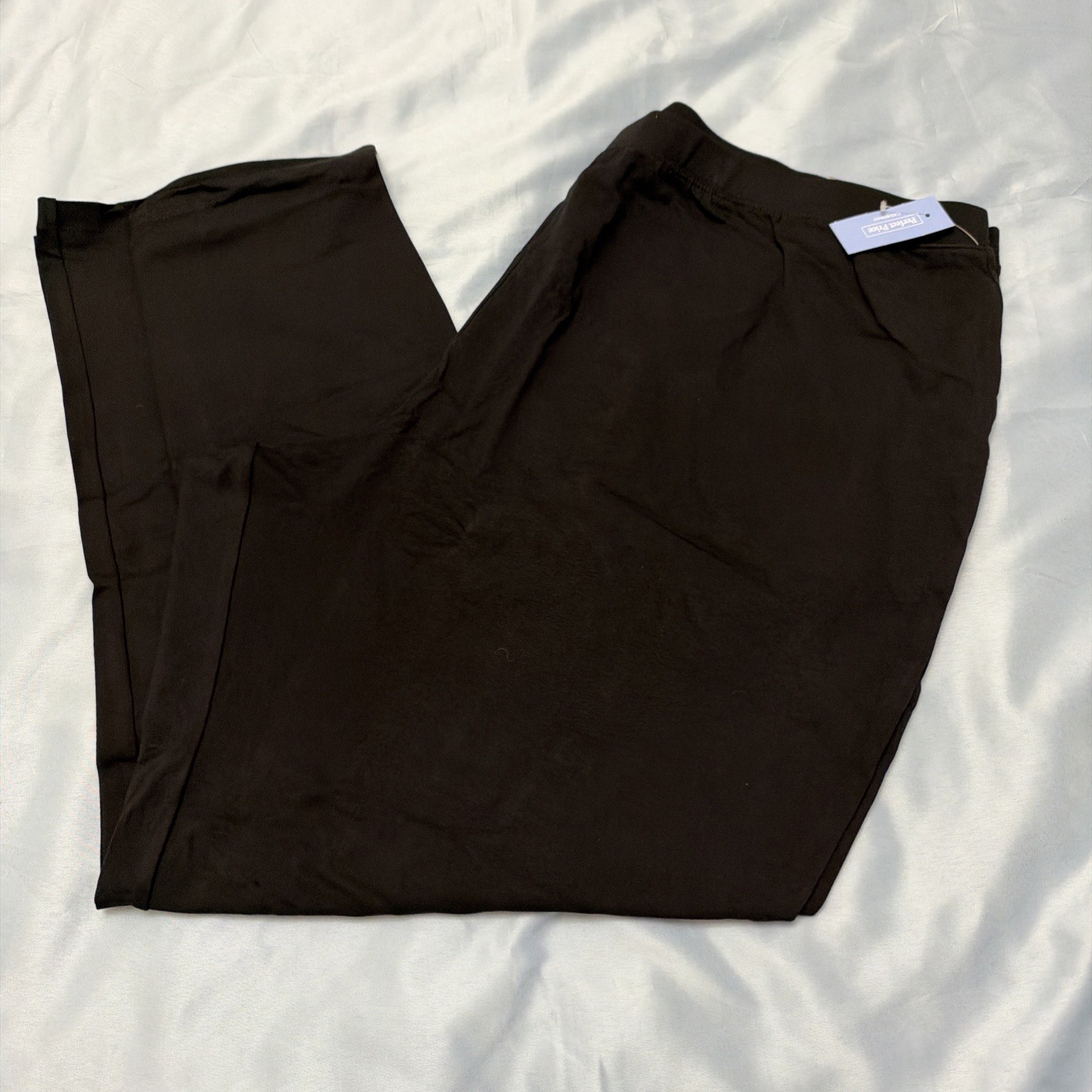 Catherines Suprema Women’s 3X 26/28W Black Stretch Cotton Pants NWT Relaxed Fit