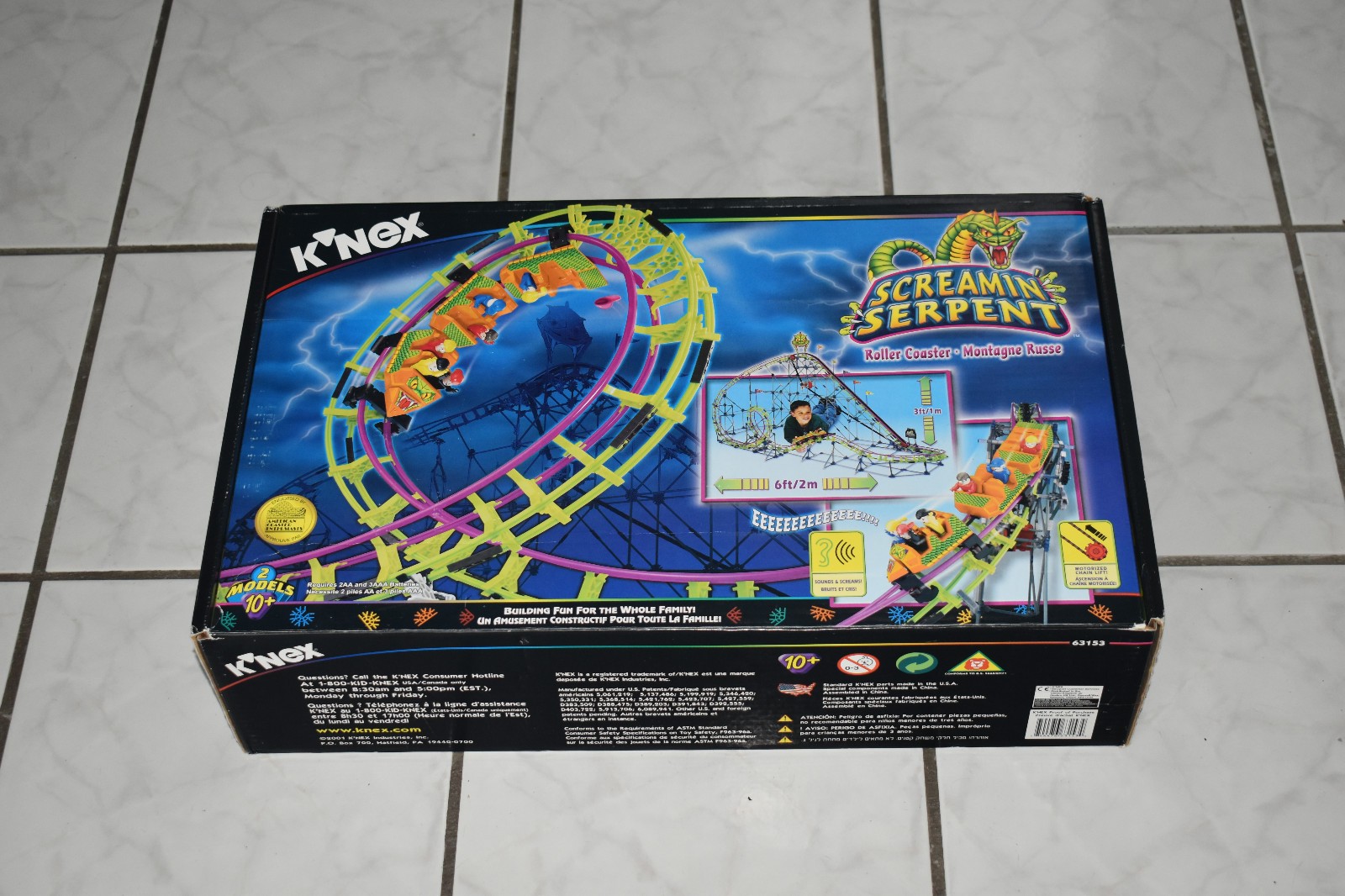 K\'NEX Sealed Screamin Serpent Coaster Open Box M Number 63153 2001 Complete K\'NEX Sealed Screamin Serpent Coaster Open Box M Number 63153 2001 Complete