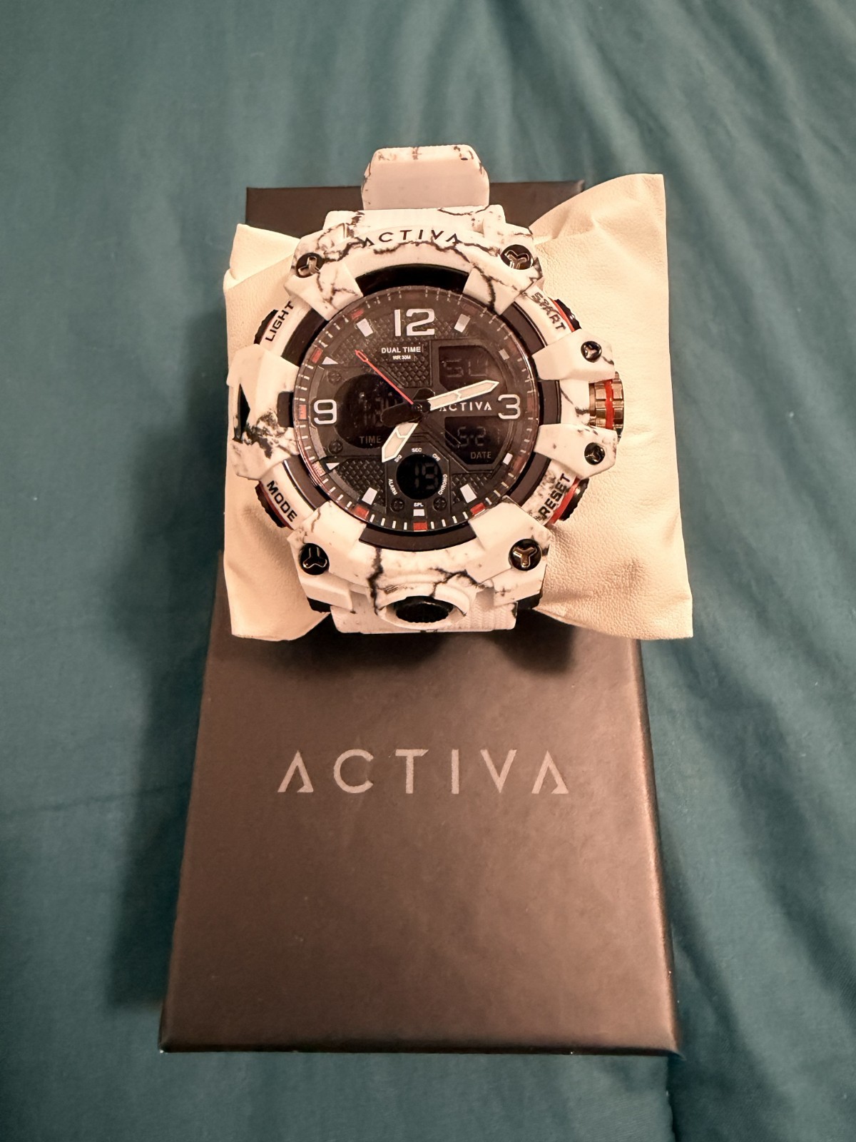 Activa X Invicta ACW8008-003 Men\'s 49mm White Camo Analog Digital Watch New