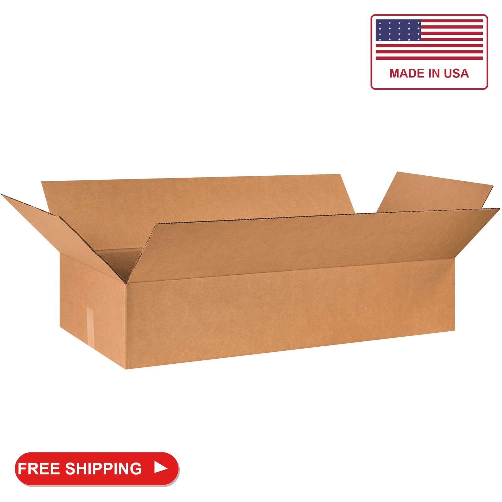 BOX USA 40x18x8 Corrugated Boxes, Large, 40L x 18W x 8H, Pack of 10 | Shipping,