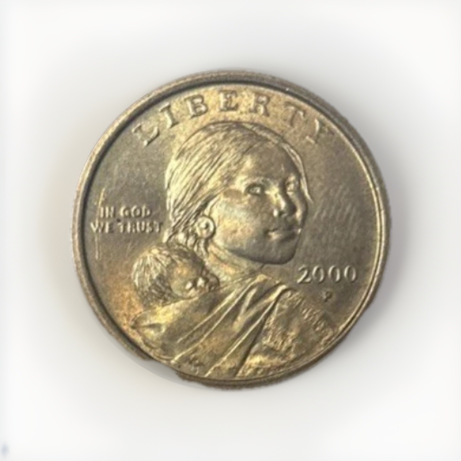 RARE 2000 P SACAGAWEA ONE DOLLAR US LIBERTY GOLD COLOR COIN