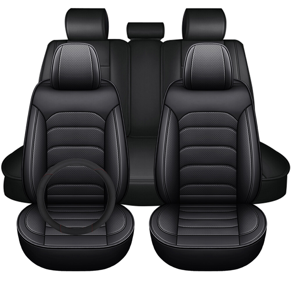 For Jeep Premium Nappa Leather Car 5 Seat Covers Full Set Protector Front & Rear