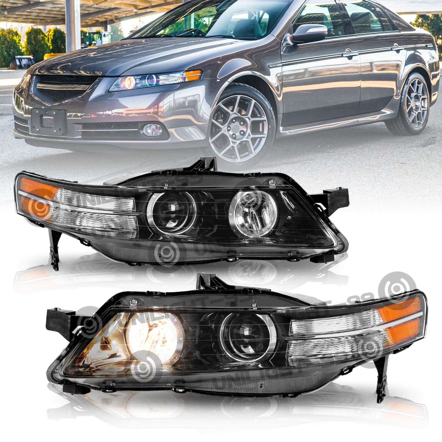 For 2004-2008 Acura TL Type-S Model HID Xenon Headlights Assembly Pair 04-08 For 2004-2008 Acura TL Type-S Model HID Xenon Headlights Assembly Pair 04-08
