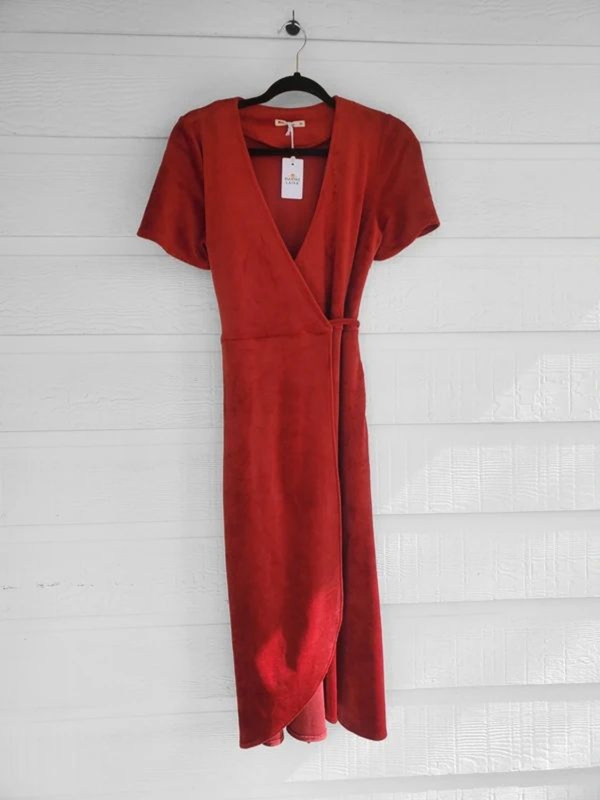 Marine Layer Red Velour Dress XS