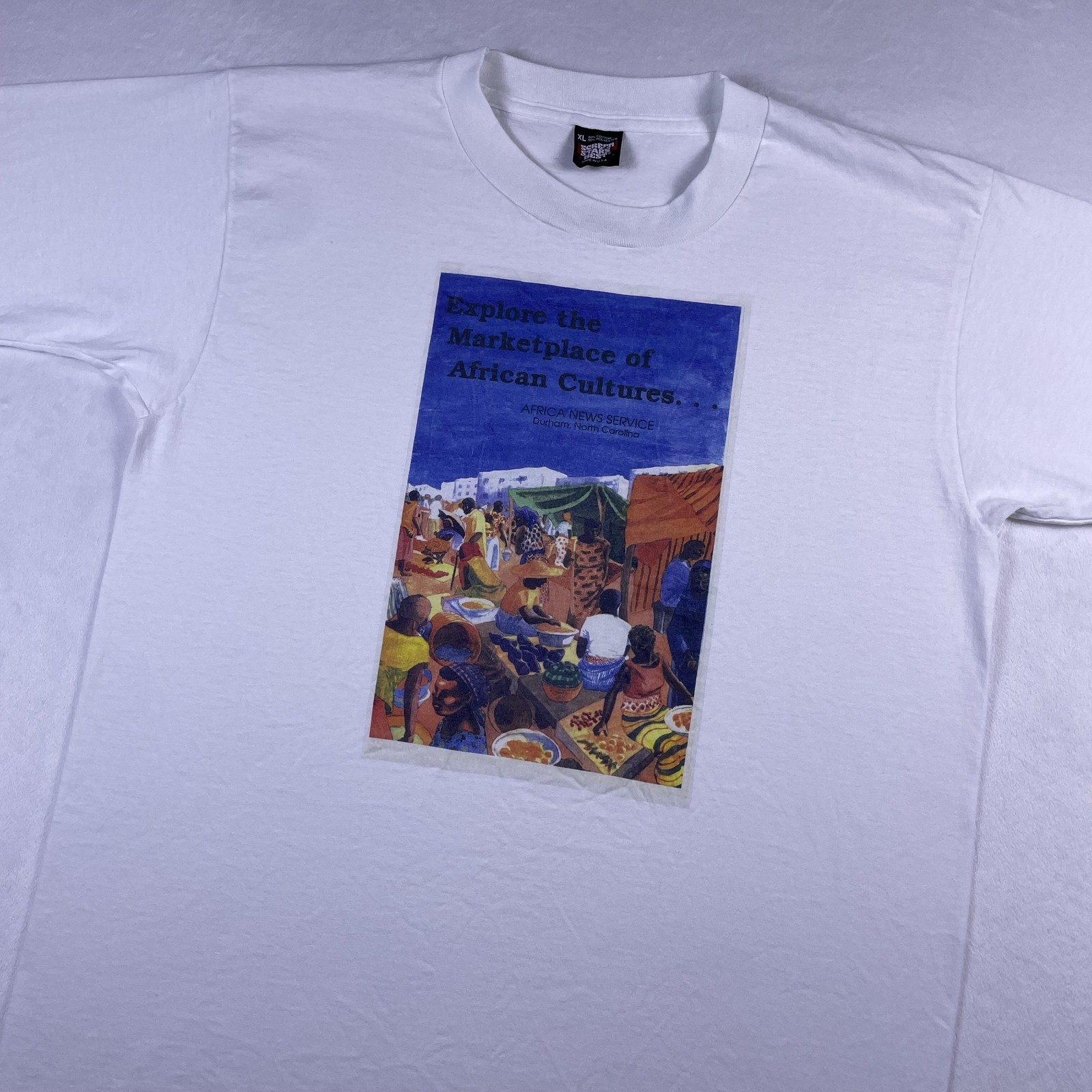 Vtg 90s African Culture Art Tee XL Screen Stars Single Stitch USA Black History