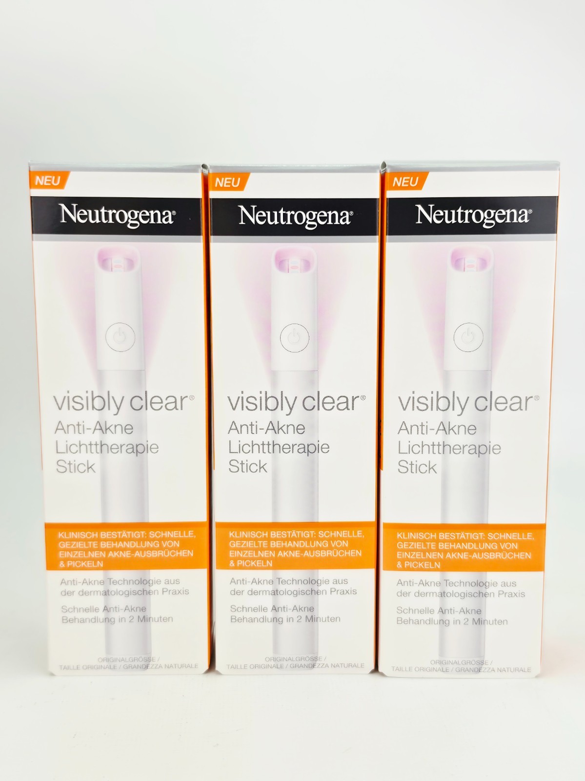 Neutrogena Visibly Clear Light Therapy Stick Spot Treatment Acne Lot of 3