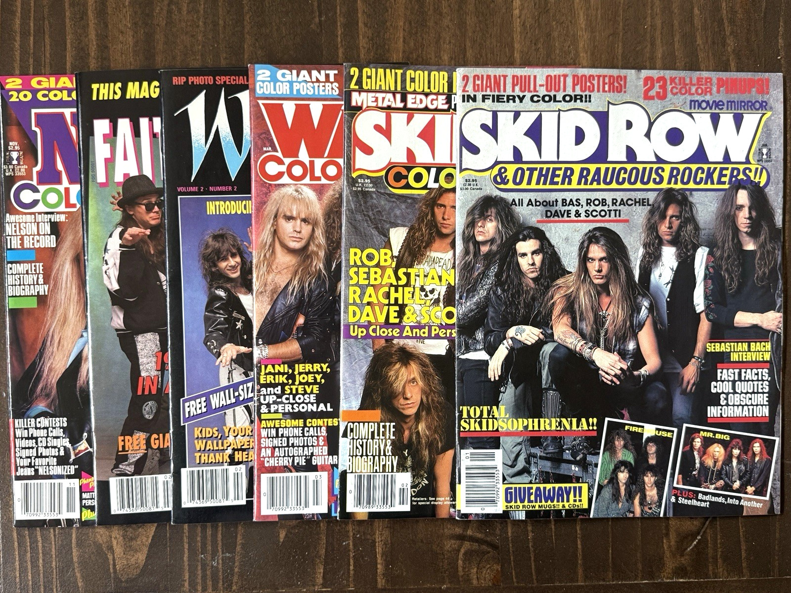 Vintage Rock Special Issue Lot Skid Row Warrant Nelson Faith No More Posters
