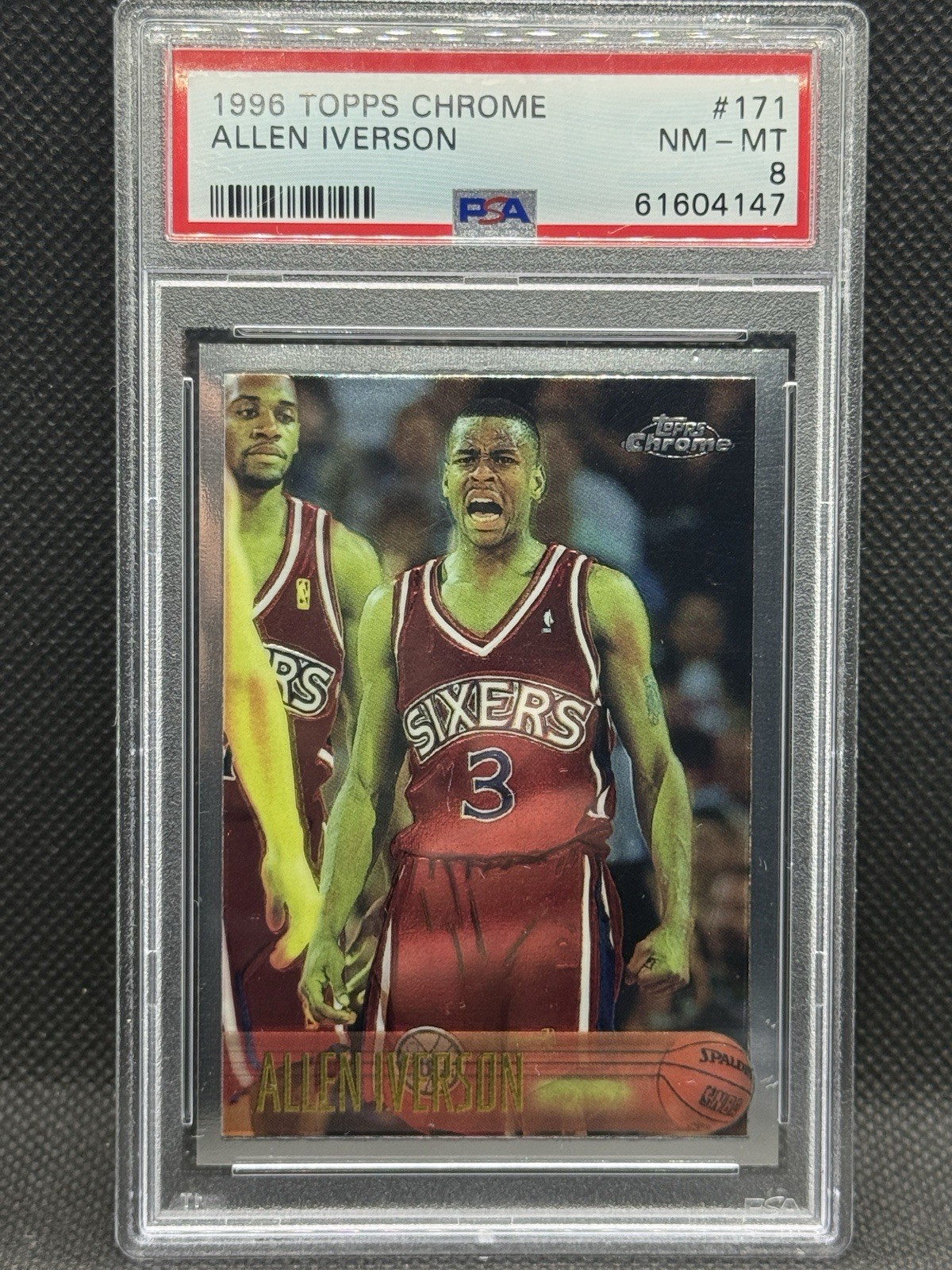 1996 Topps Chrome Allen Iverson Rookie #171 PSA 8 1996 Topps Chrome Allen Iverson Rookie #171 PSA 8