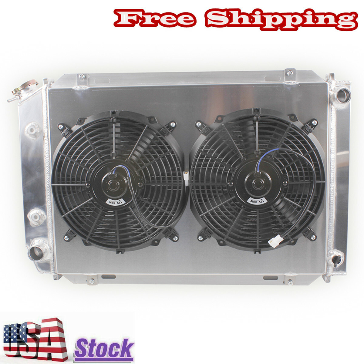 CC138 3Row Radiator&Fan For 80-93 Ford Fairmont Mustang Mercury Capri 138 5.0L