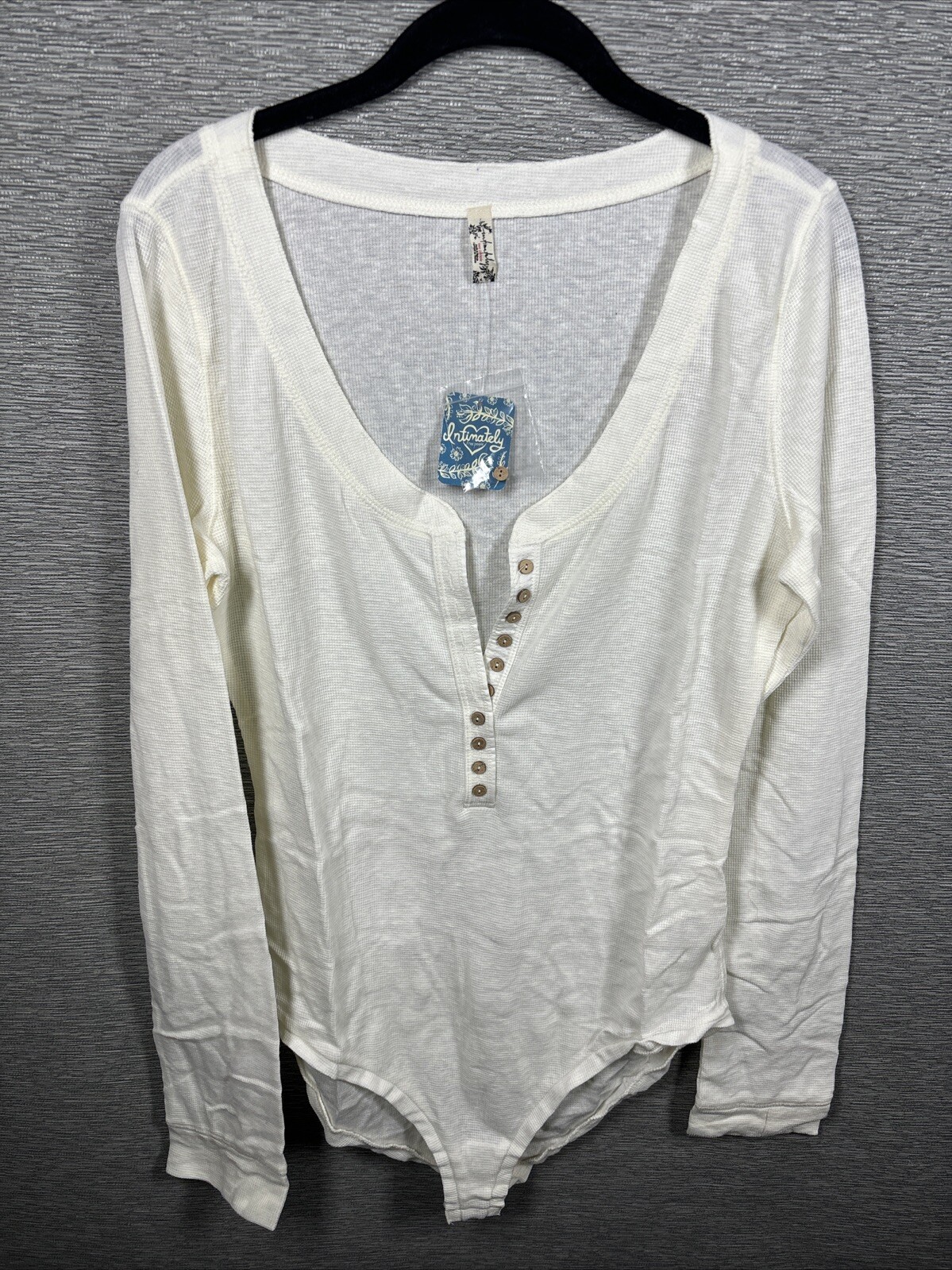 NEW Intimately Free People Dylan Thermal Bodysuit Ivory Size XL