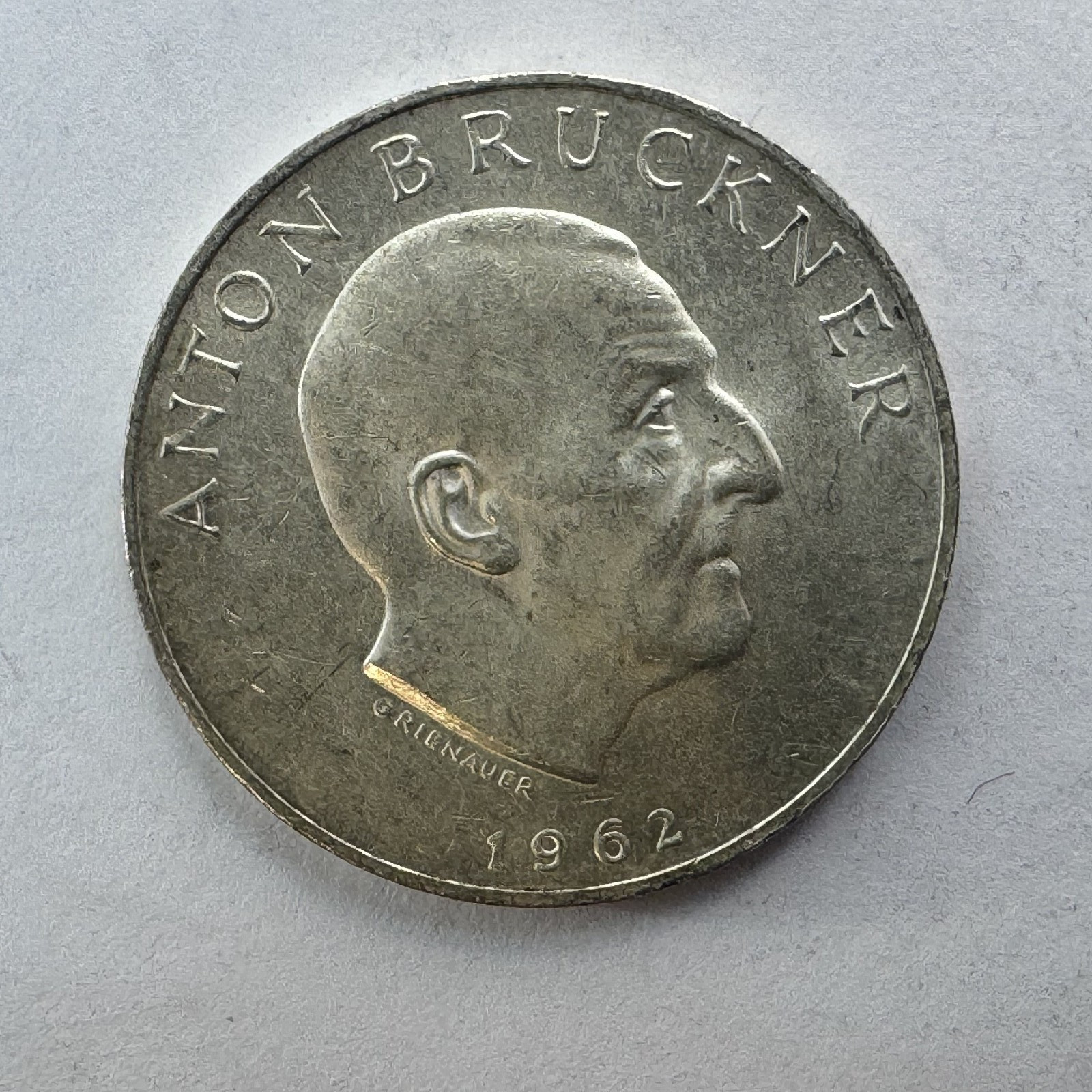 1962 Austria 25 Schilling Anton Bruckner Commemorative Silver Coin