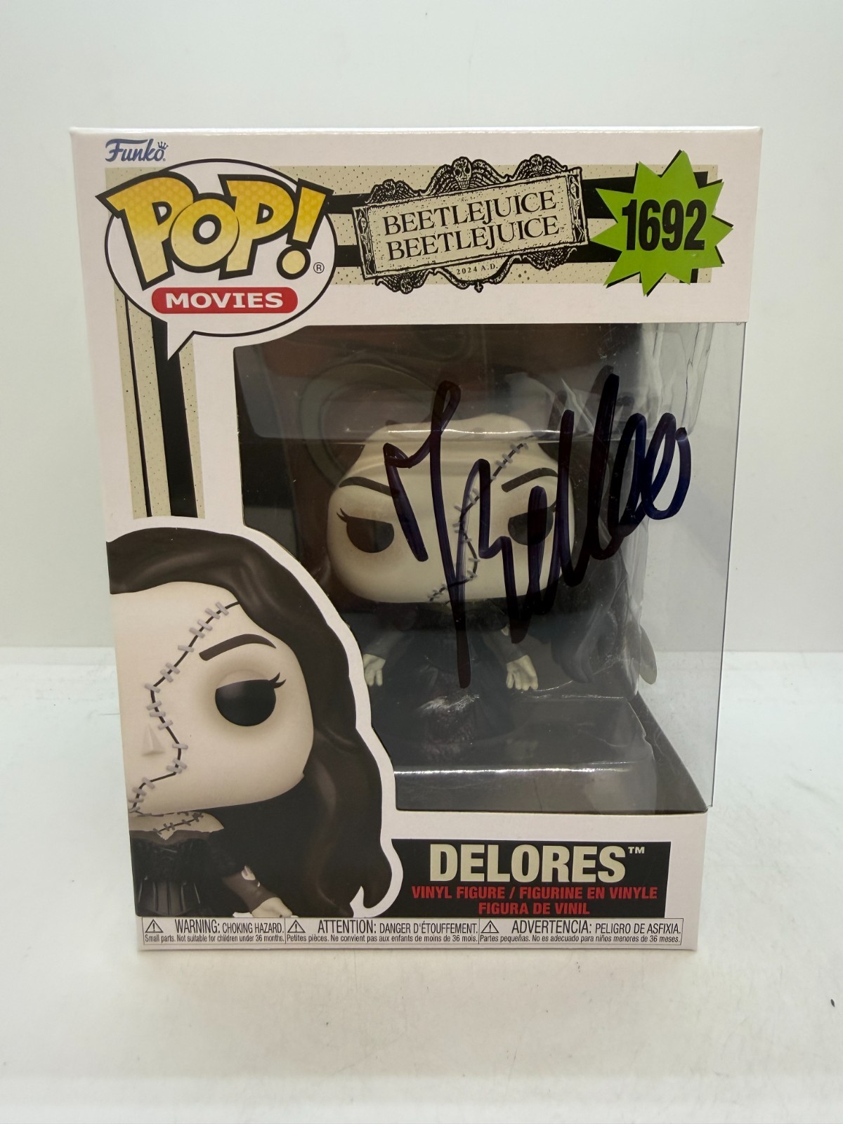 Monica Bellucci Signed Funko Pop Beetlejuice Beetlejuice Delores #1692 ACOA