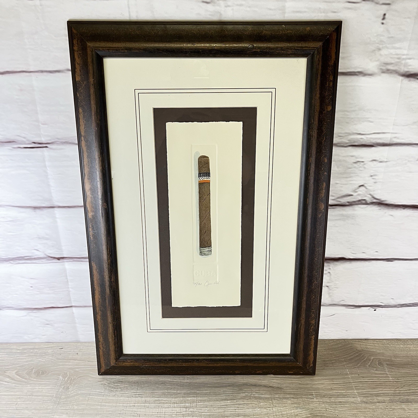 Charles Leonard Artist Proof Cuban COHIB Cigar Hand Signed Framed Etching 35/400 Charles Leonard Artist Proof Cuban COHIB Cigar Hand Signed Framed Etching 35/400