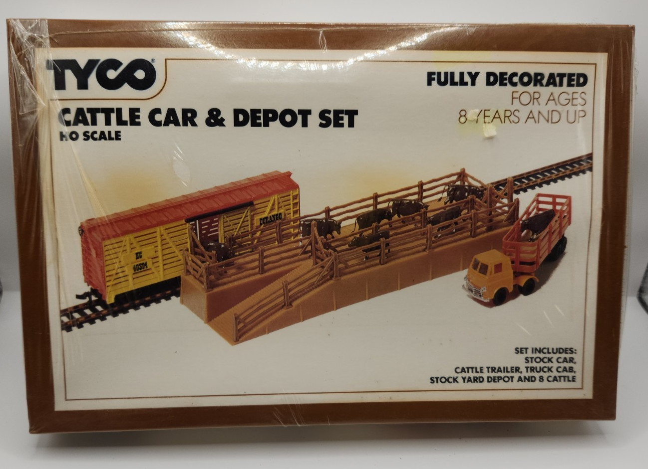 Vintage Tyco 1976, HO Scale, Cattle Car and Depot Set, #935, NIB, Factory Sealed
