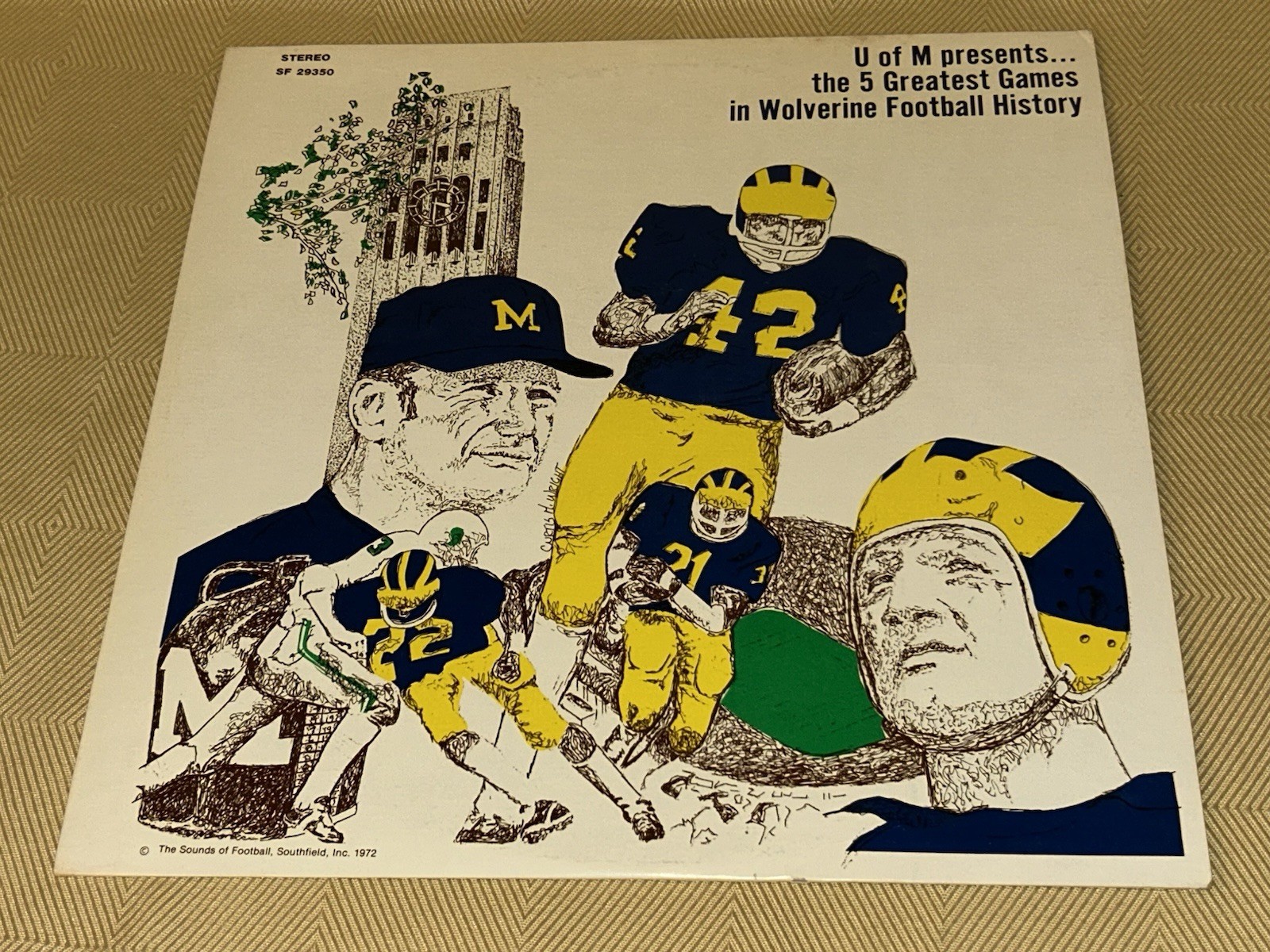 Michigan Football Memorabilia - 5 Greatest Games LP - 1972 Bob Ufer Original Ex Michigan Football Memorabilia - 5 Greatest Games LP - 1972 Bob Ufer Original Ex