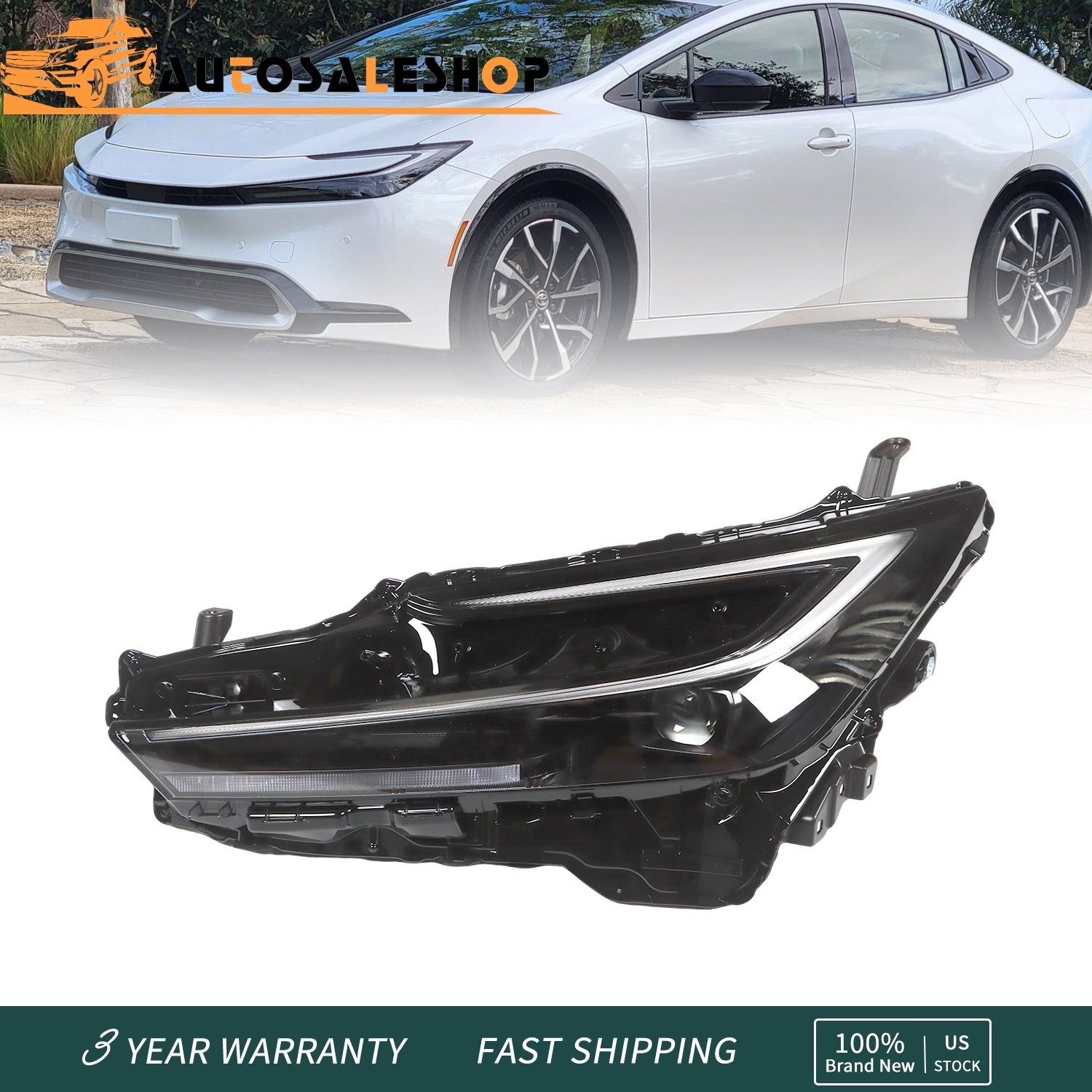 For 2023 2024 Toyota Prius Left LH Driver Side Full LED Headlight