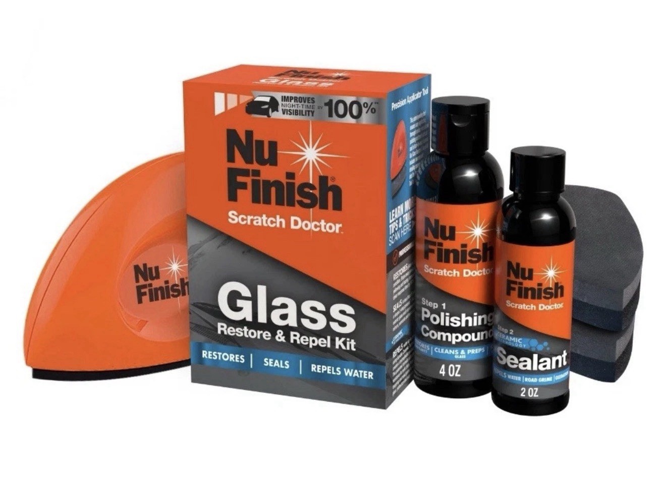 Nu Finish Glass Restore & Repel Kit - Windshield, Polishing & Sealant FAST SHIP*