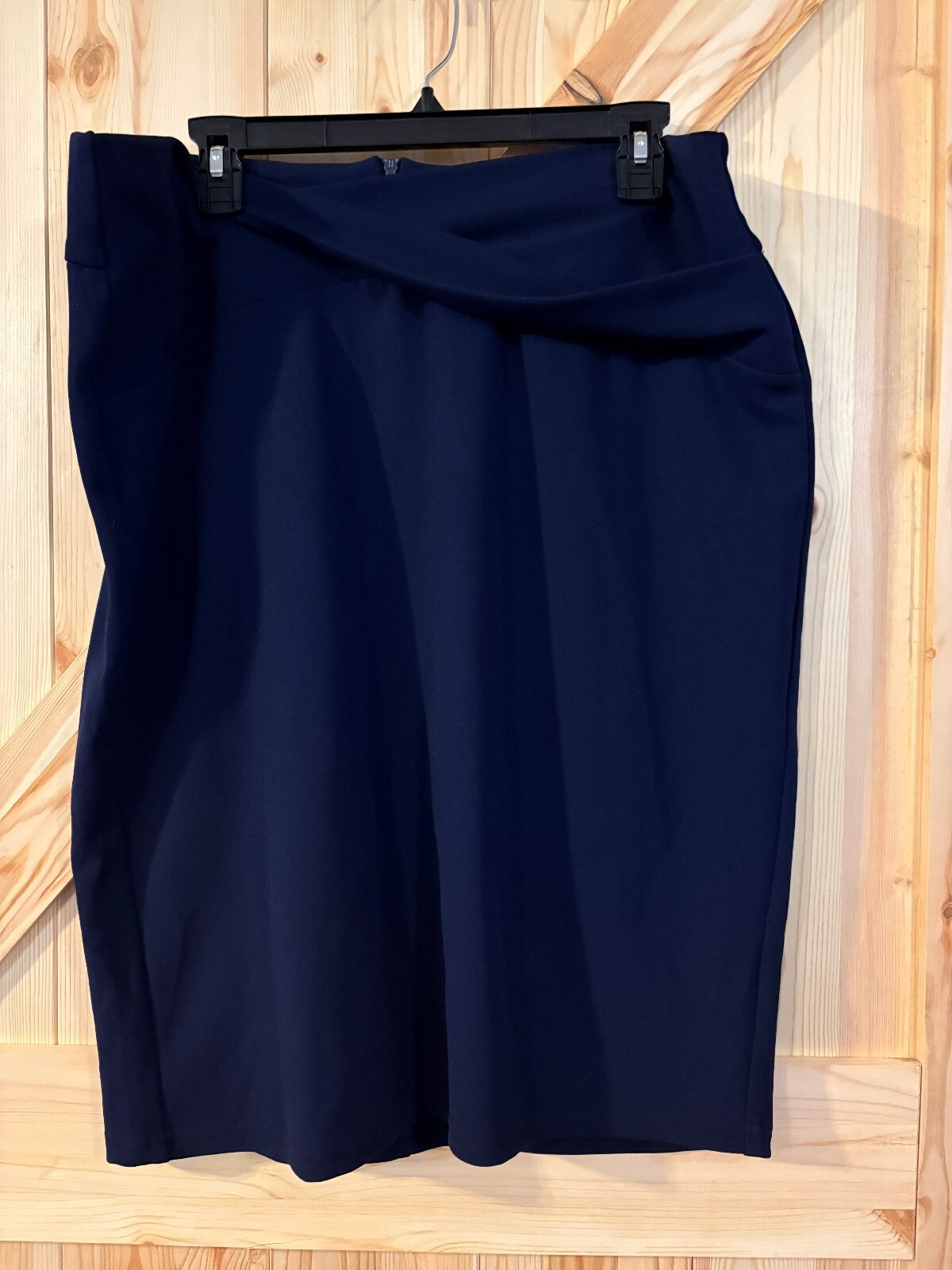 Grace Karin Navy Blue Pencil Skirt with Waist Detail Size 2XL