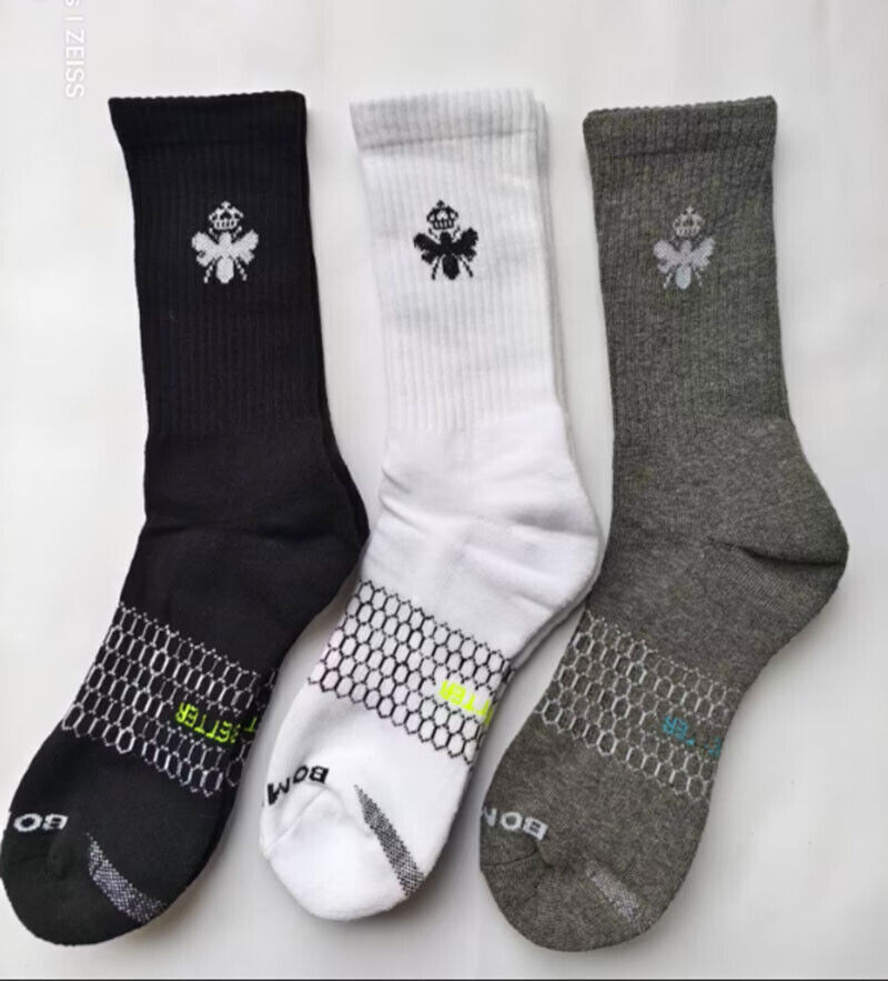 BOMBAS 3 pairs Men\'s All-Purpose Performance Calf Socks Running Hex Tec Size L