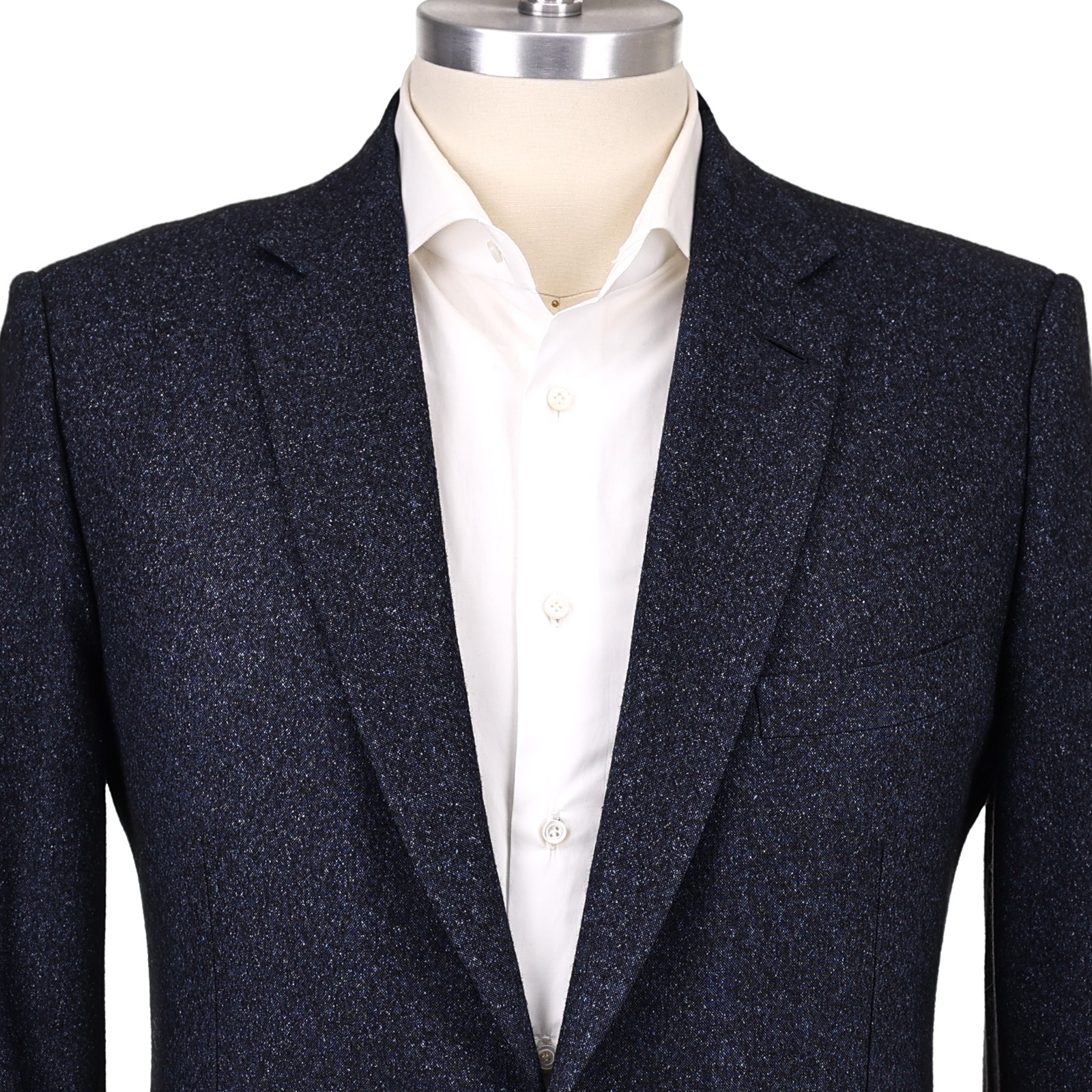 RECENT $5,895 Brioni \'Colosseo\' Dark Aegean Blue Fleck 2B Men\'s Jacket US 44R