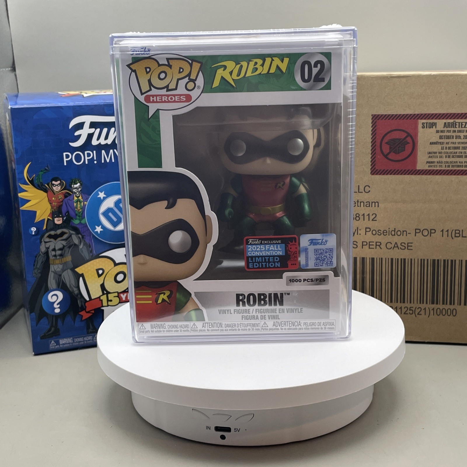 Funk Pop Heroes Robin 02 Metallic 2025 Fall Convention LE 1000 PCS - RARE FIND Funk Pop Heroes Robin 02 Metallic 2025 Fall Convention LE 1000 PCS - RARE FIND
