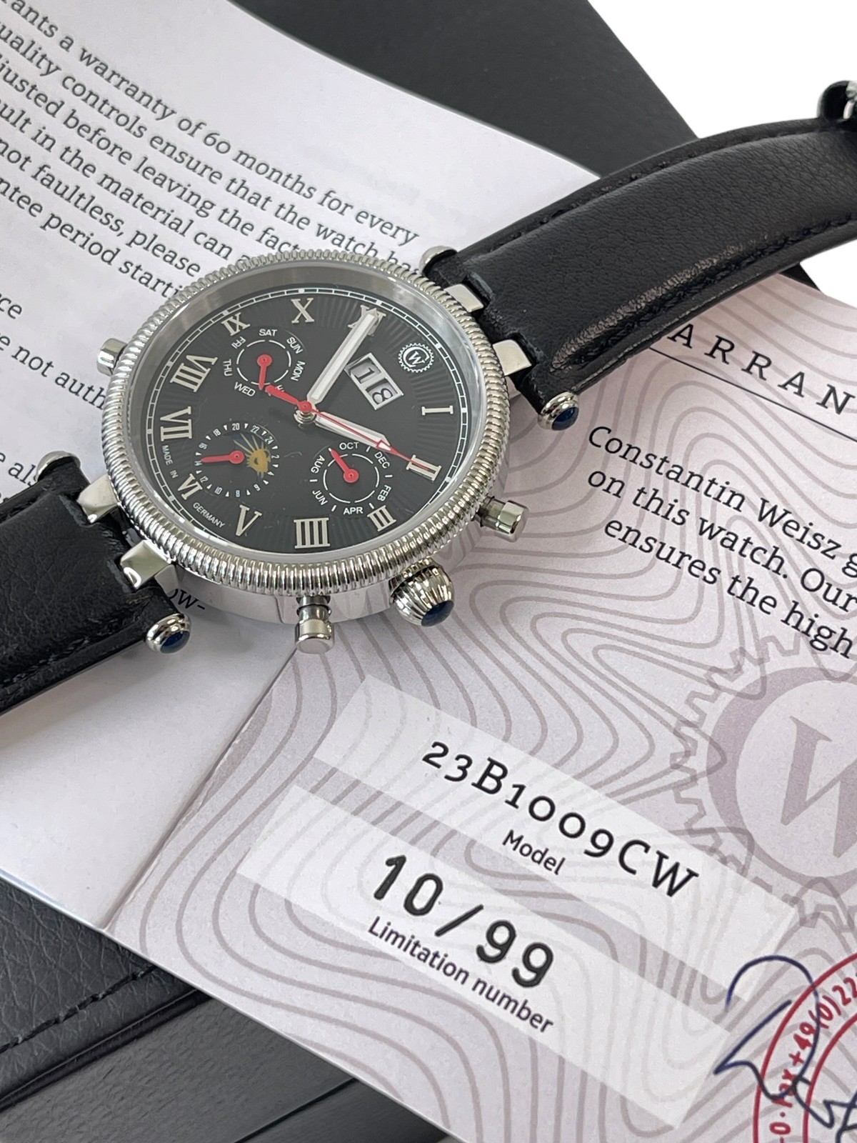 Constantin Weisz Automatic Roman Calendar Date Limited Edition German Made Watch