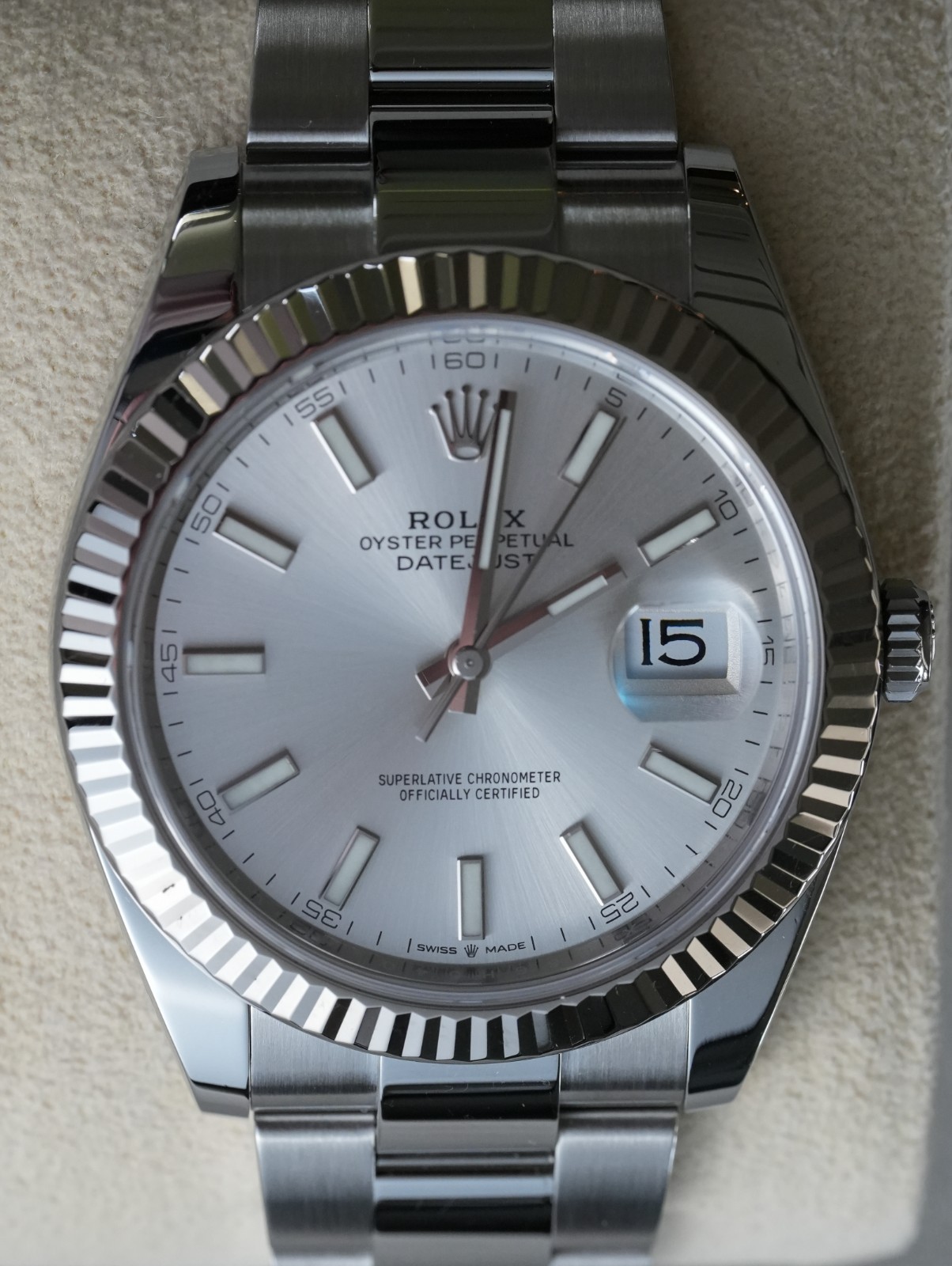 2023 Rolex datejust 126334  41 mm Silver Stick Dial