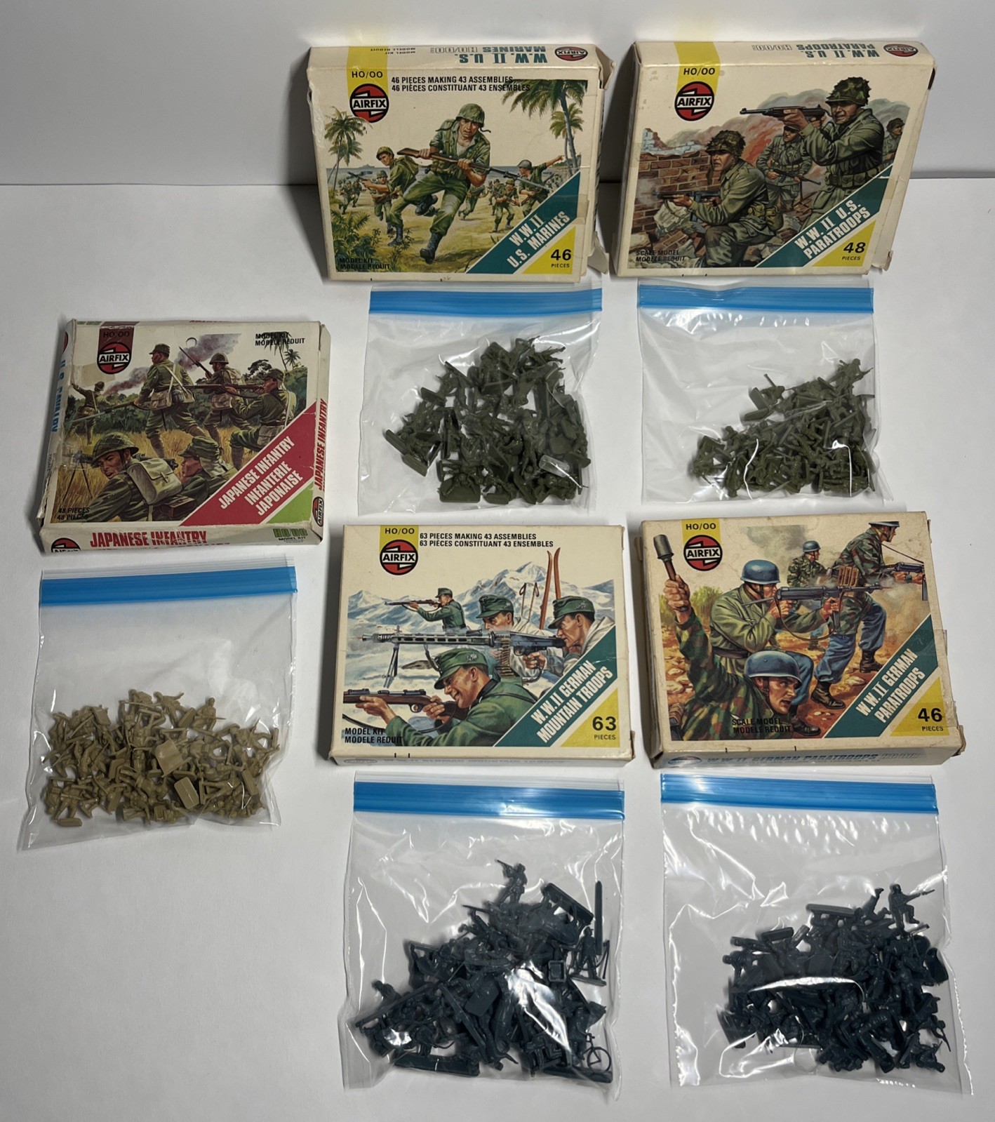 Vintage 1970’s Airfix W.W.II HO/OO Soldier Model Lot U.S. German Japanese 200 + Vintage 1970’s Airfix W.W.II HO/OO Soldier Model Lot U.S. German Japanese 200 +
