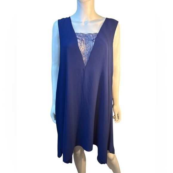 BCBGMaxAzria Alie Sleeveless A-LIne  Mini OreintBlue Dress MSRP $198 Size L, NWT