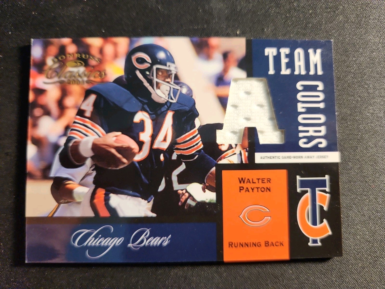 2004 Donruss Classics Team Colors Away Walter Payton GAME USED JERSEY 110/150