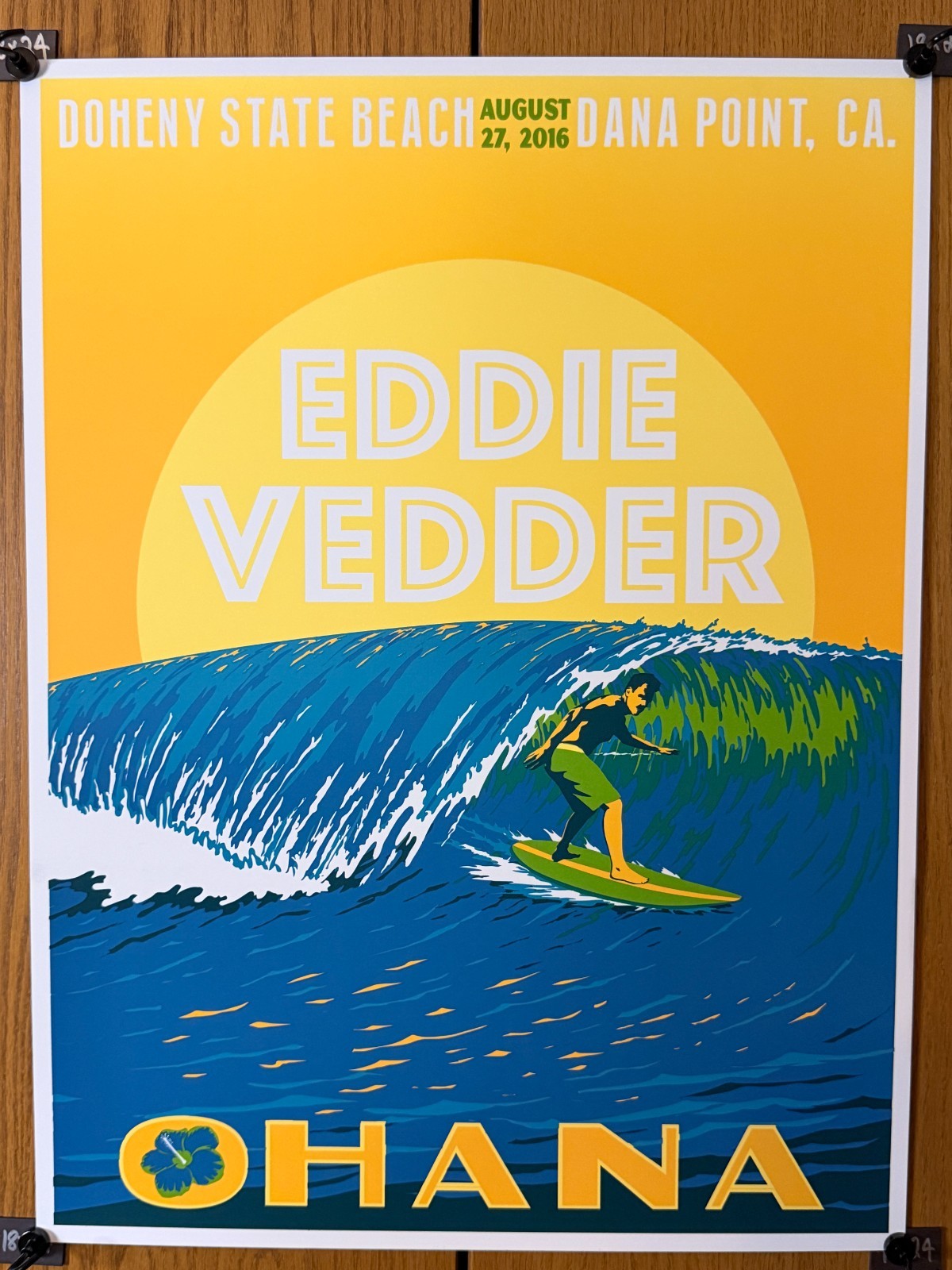 Eddie Vedder 2016 Ohana Fest First Yr Screenprint Poster Steve Thomas Pearl Jam