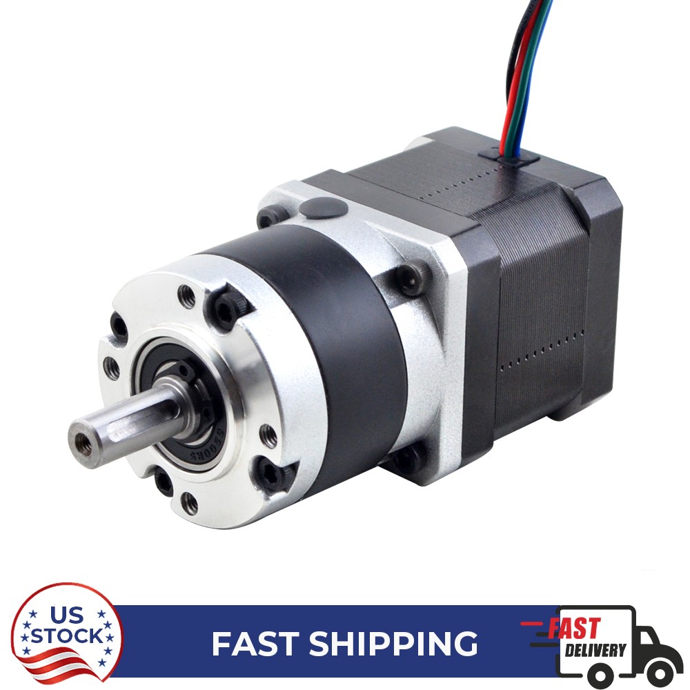 Nema 17 Geared Stepper Motor w/Ratio 5:1 Planetary Gearbox L=40mm 1.58A Φ8mm Nema 17 Geared Stepper Motor w/Ratio 5:1 Planetary Gearbox L=40mm 1.58A Φ8mm