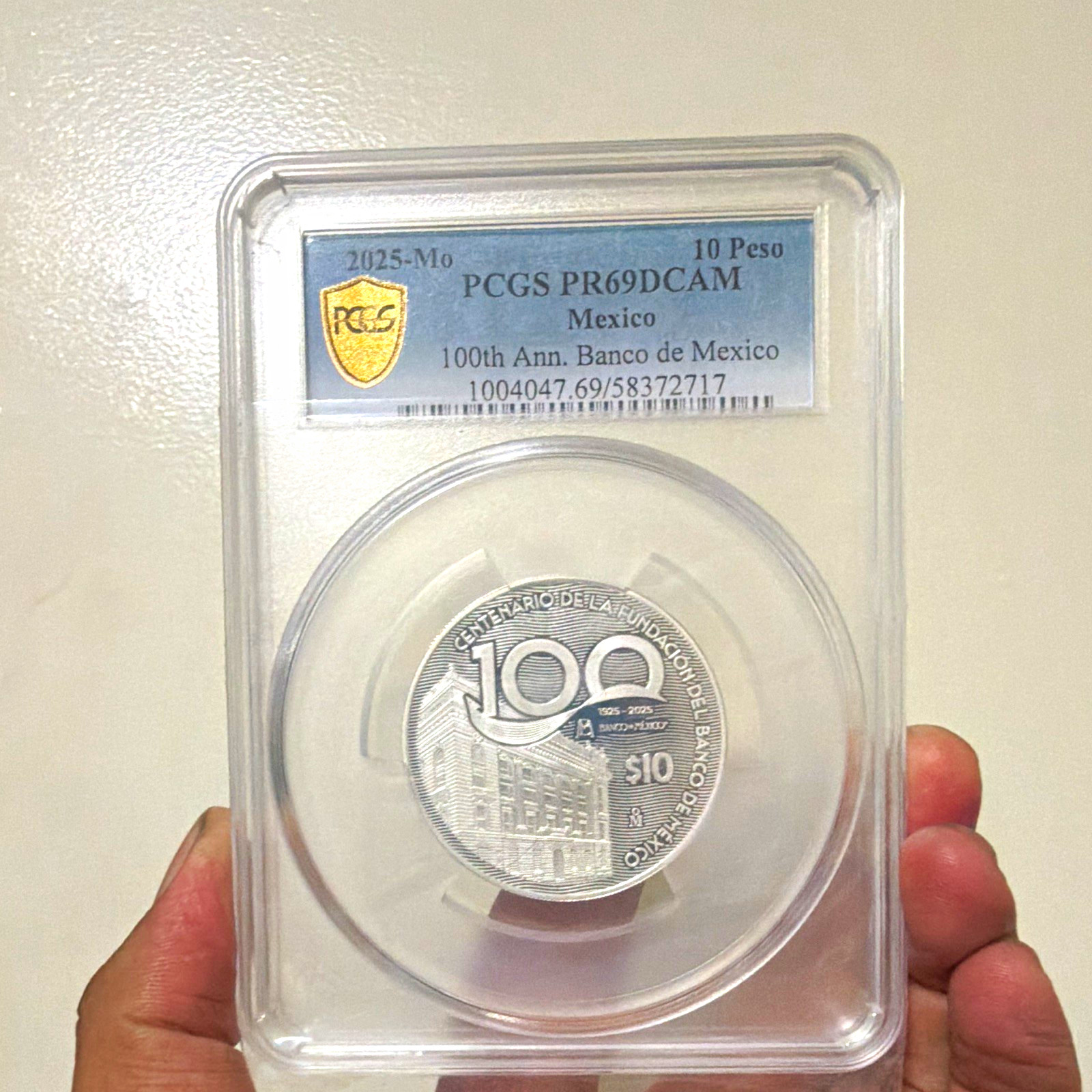 Banco de México 2025 Mo 10 Pesos Silver PCGS PR69 DCAM 100th Ann 1925-2025 Banco de México 2025 Mo 10 Pesos Silver PCGS PR69 DCAM 100th Ann 1925-2025