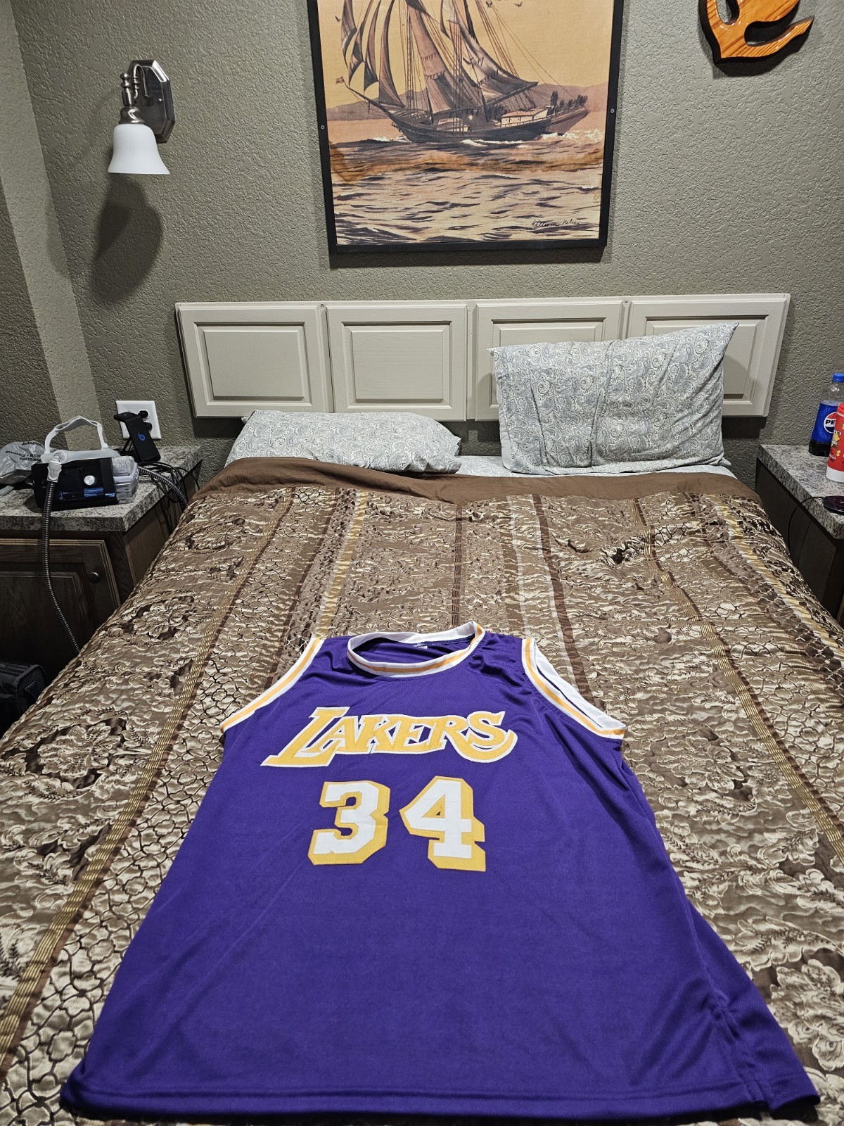 Shaquille O'Neal Signed Lakers Purple Custom Jersey# 34 SWAU Certified W/COA 
