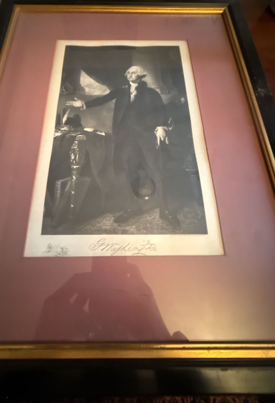 Framed George Washington Gravure Print by the Gravure Company of America