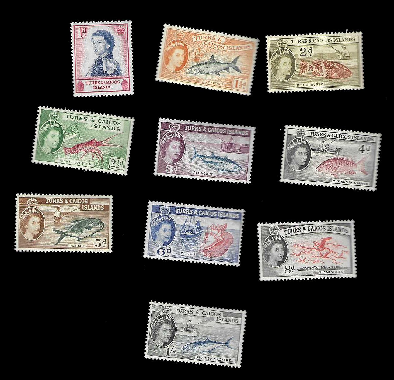 Turks and Caicos 121-130 MNH Turks and Caicos 121-130 MNH