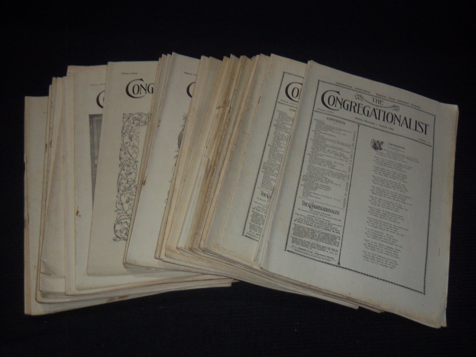 1894-1897 THE CONGREGATIONALIST MAGAZINE LOT OF 40 ISSUES - O 3442F 1894-1897 THE CONGREGATIONALIST MAGAZINE LOT OF 40 ISSUES - O 3442F