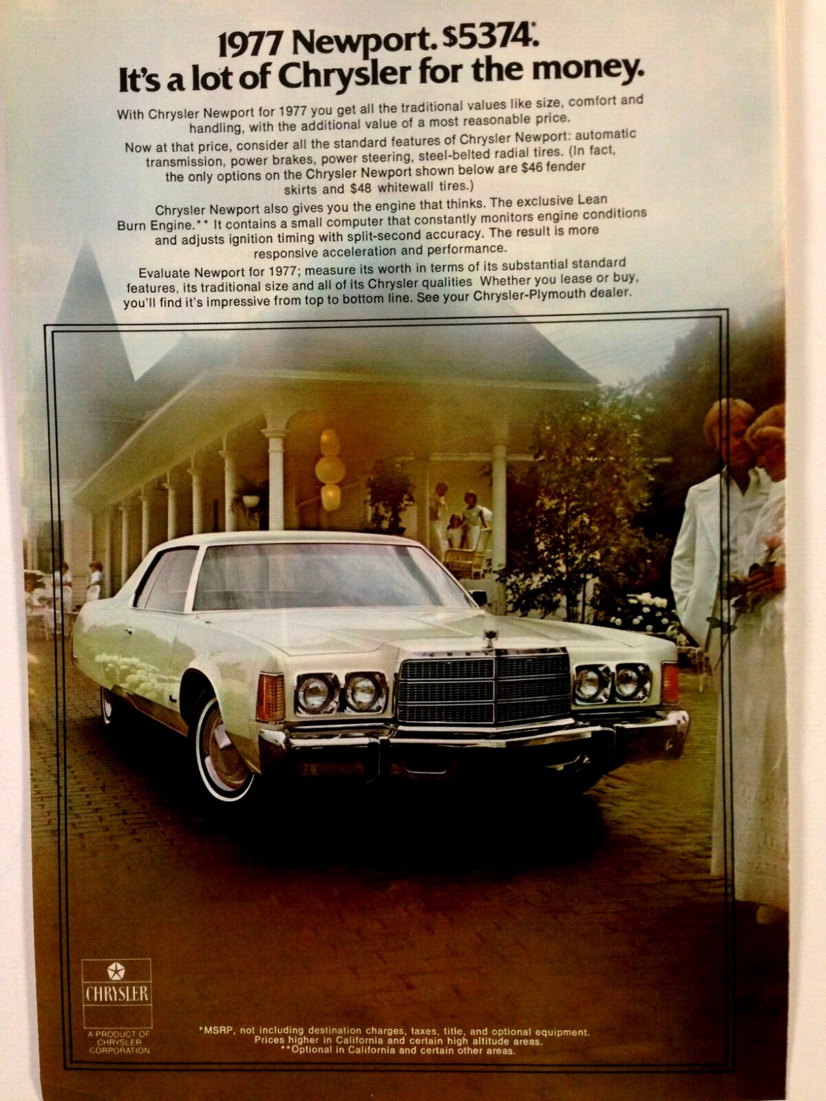 1977 Chrysler Newport Print Ad  A Lot For The Money