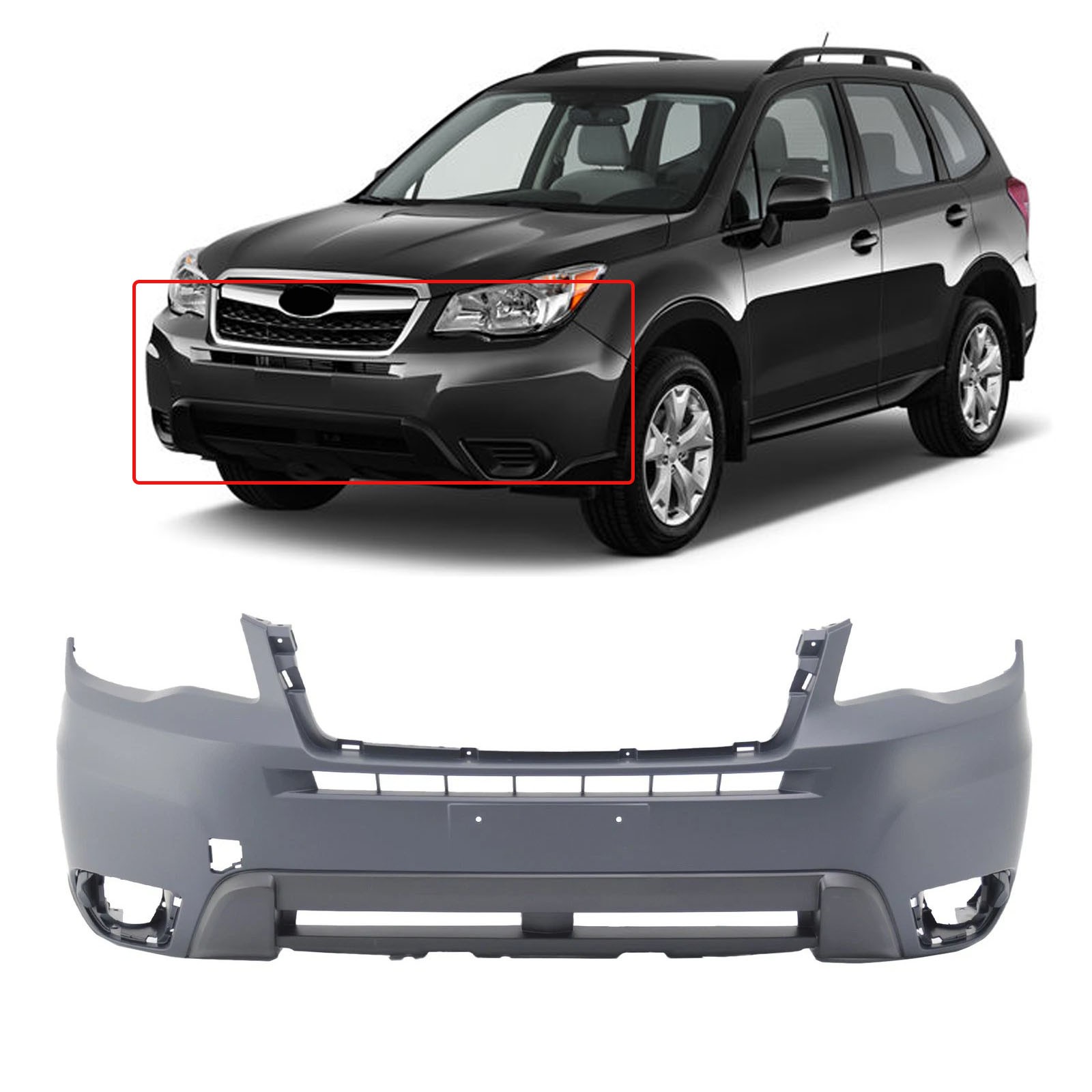 Fits For 2014-2016 2015 Subaru Forester Primed Front Bumper Cover 57704SG001
