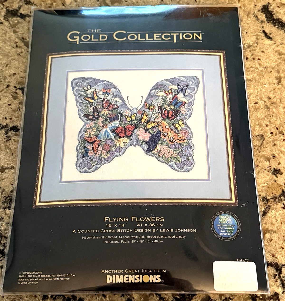 Dimensions Gold Collection Flying Flowers Cross Stitch Kit Lewis Johnson 35007