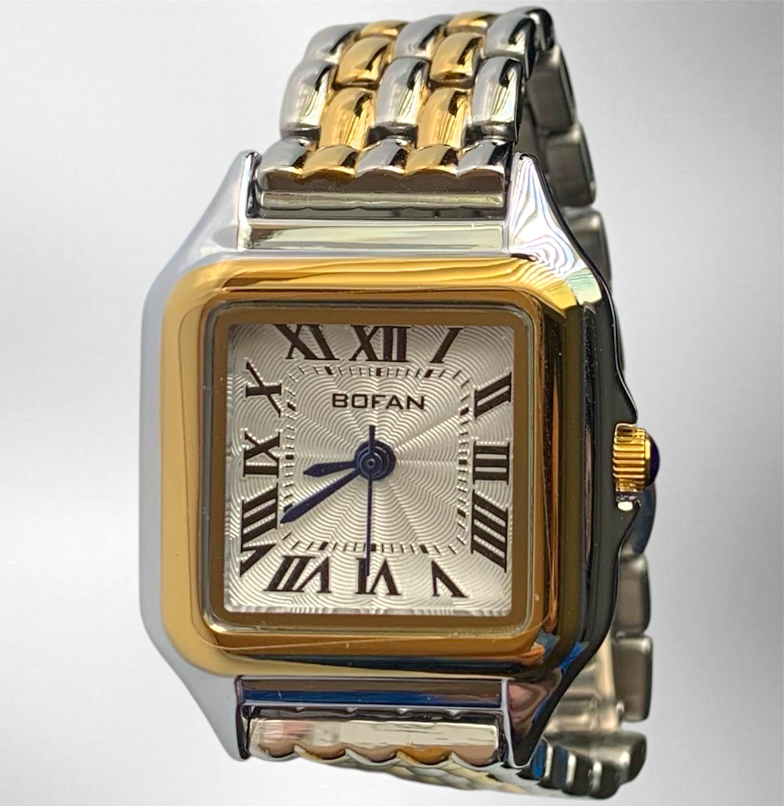 BOFAN Women’s Two-Tone Stainless Steel Square Quartz Watch